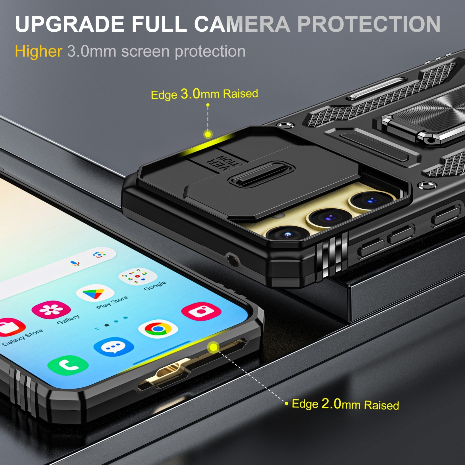 Forcell Samsung Galaxy A35 5G / A55 5G Armor Camera Shield with Stand Θήκη Σκληρή - Black