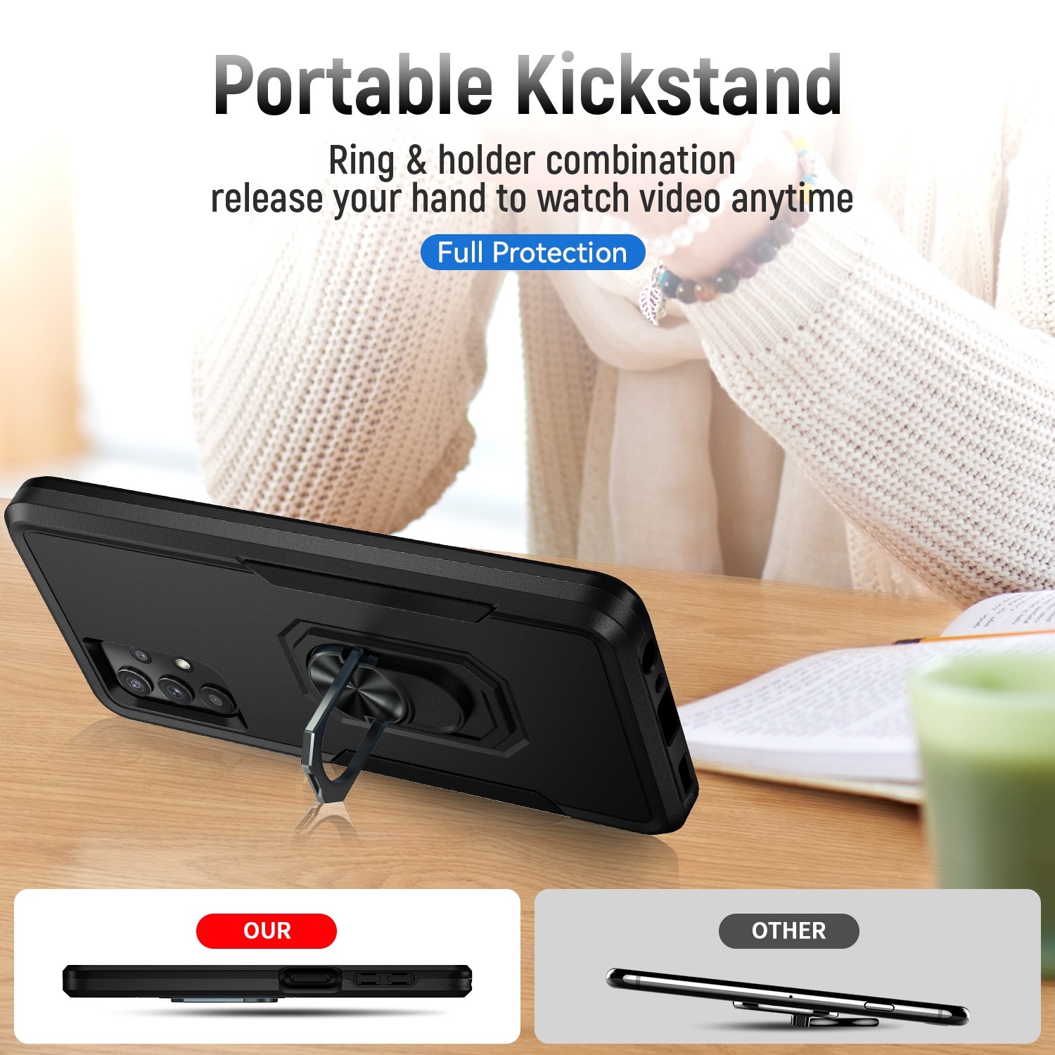 Forcell Samsung Galaxy A32 5G Pioneer Armor Holder Θήκη Σκληρή - Black