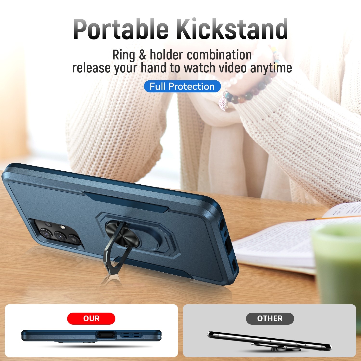 Forcell Samsung Galaxy A32 5G Pioneer Armor Holder Θήκη Σκληρή - Blue
