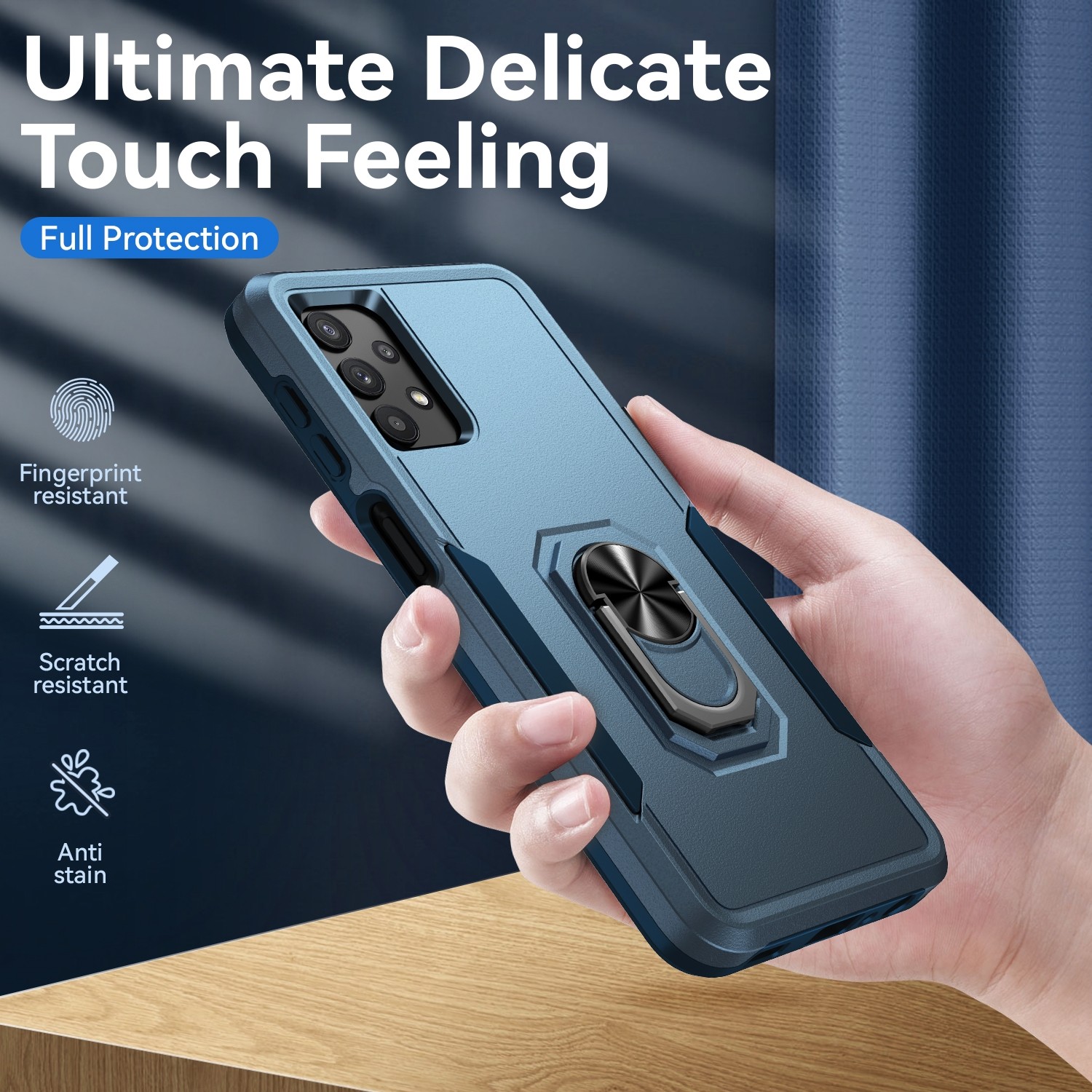 Forcell Samsung Galaxy A32 5G Pioneer Armor Holder Θήκη Σκληρή - Blue
