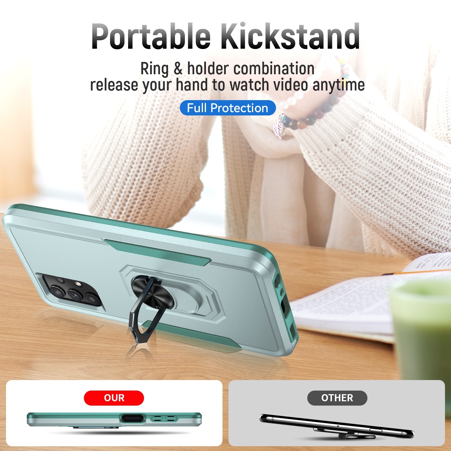 Forcell Samsung Galaxy A32 5G Pioneer Armor Holder Θήκη Σκληρή - Green