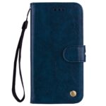 Tel1 Samsung Galaxy A32 4G Oil Wax Texture Horizontal Flip Θήκη Βιβλίο - Blue