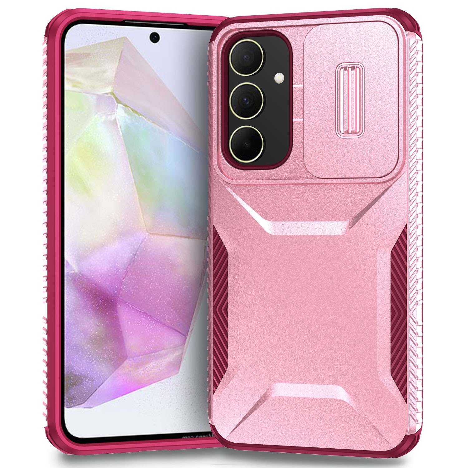 Forcell Samsung Galaxy A35 5G Sliding Camshield Θήκη Σκληρή - Pink