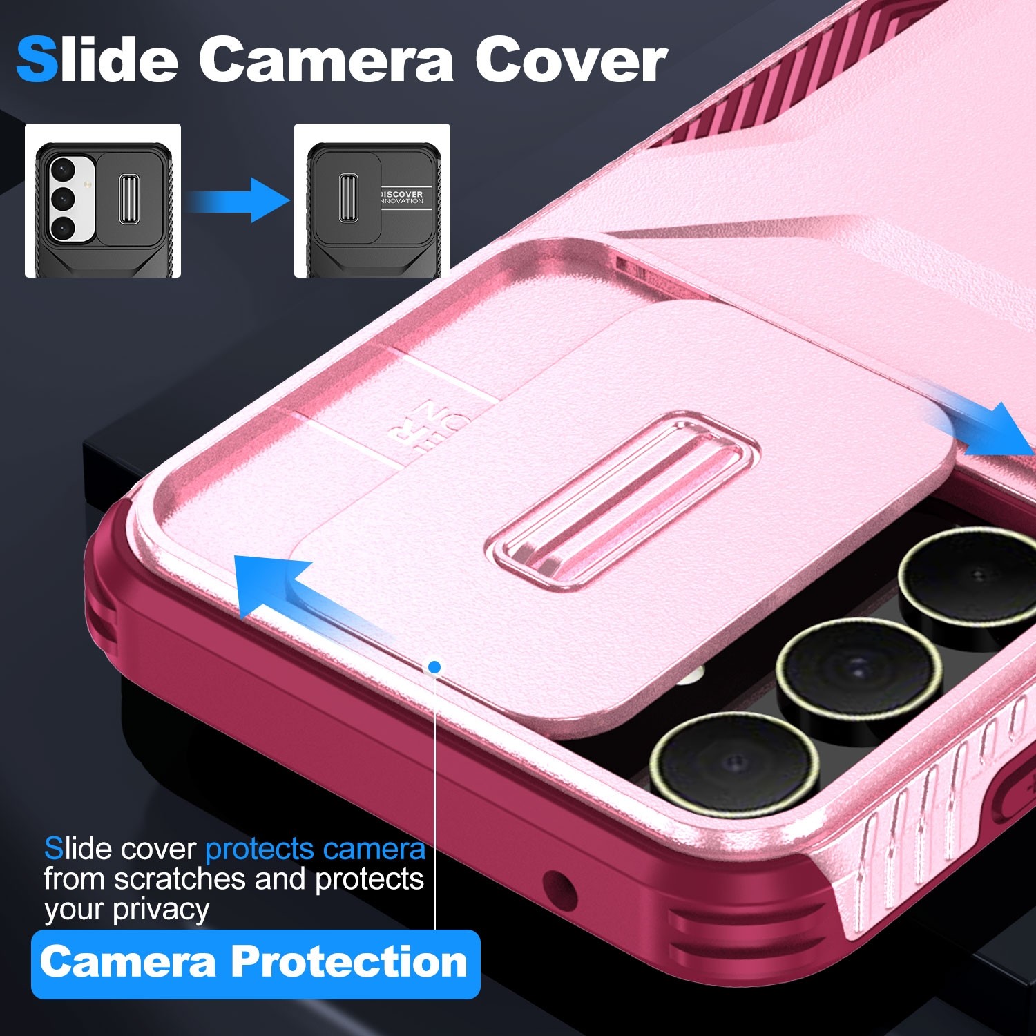 Forcell Samsung Galaxy A35 5G Sliding Camshield Θήκη Σκληρή - Pink