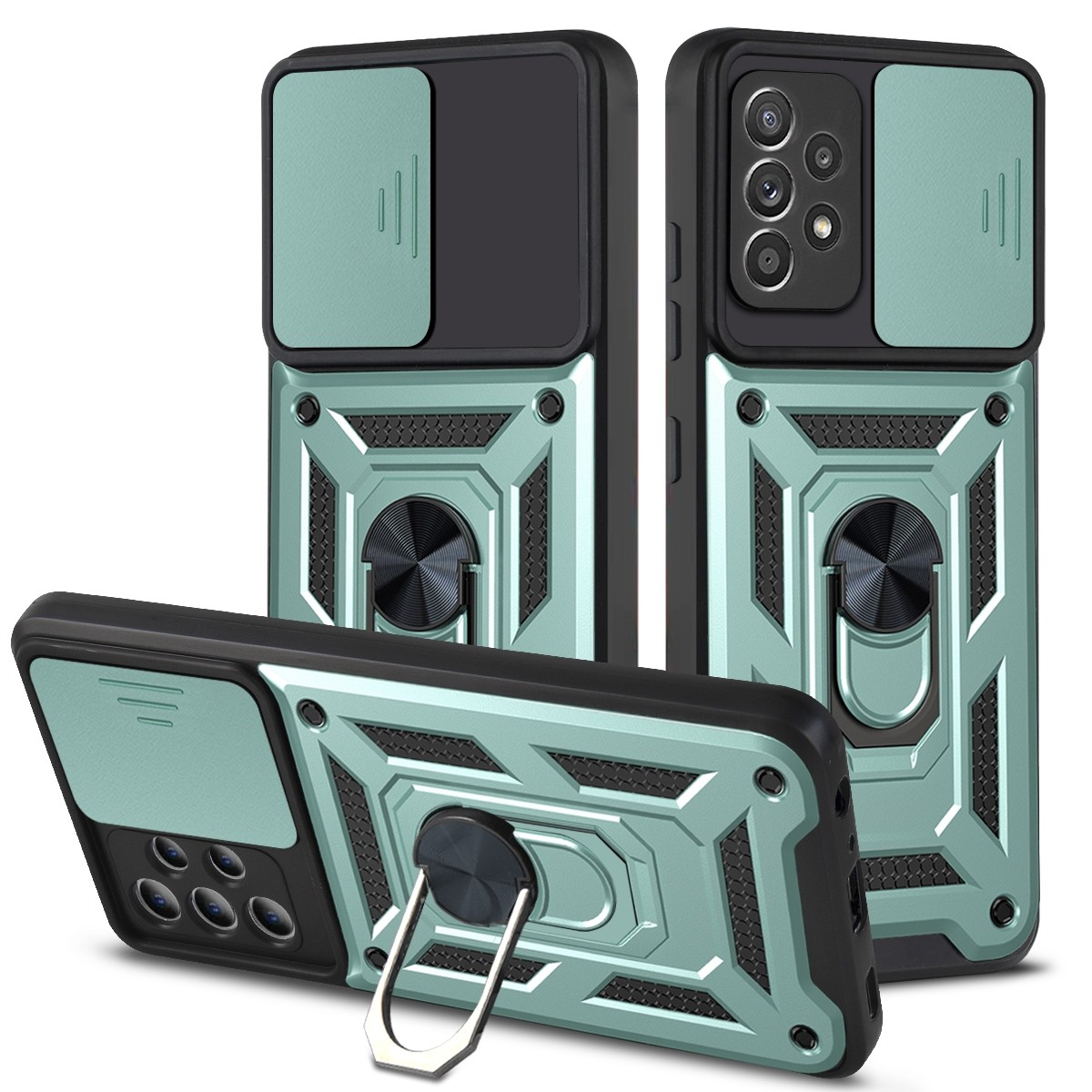 Forcell Samsung Galaxy A32 4G Sliding Camera Cover Θήκη Σκληρή - Green