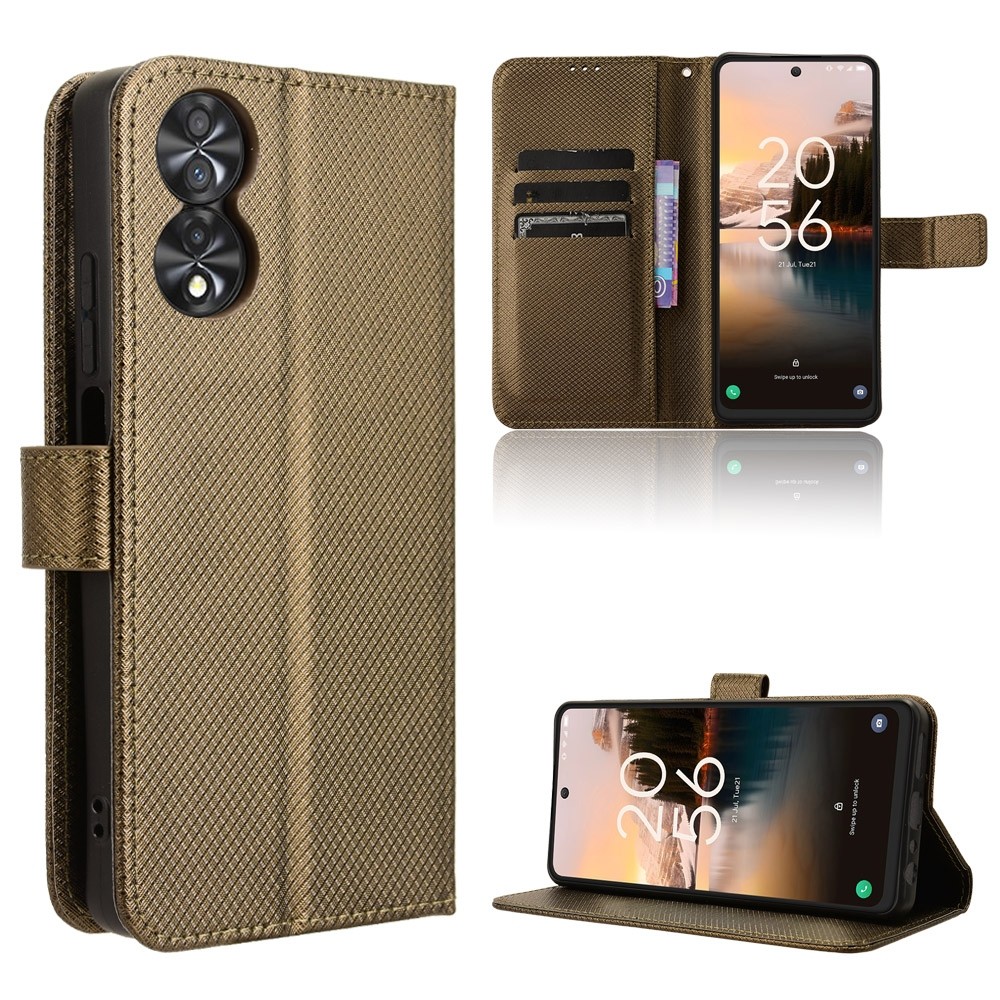 Tel1 TCL 40 NXTpaper 4G Diamond Texture Θήκη Βιβλίο - Brown