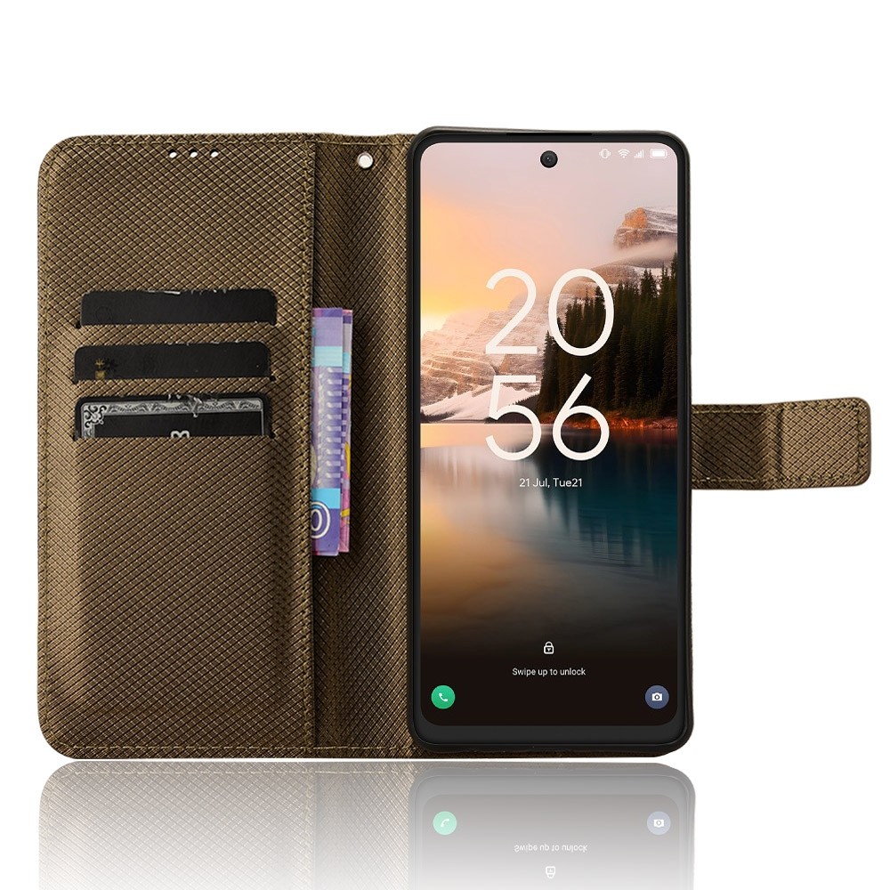 Tel1 TCL 40 NXTpaper 4G Diamond Texture Θήκη Βιβλίο - Brown