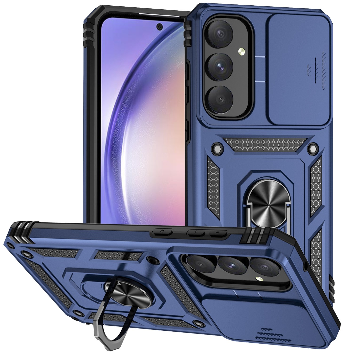 Forcell Samsung Galaxy A55 5G / A35 5G Sliding Camshield Holder Θήκη Σκληρή - Blue