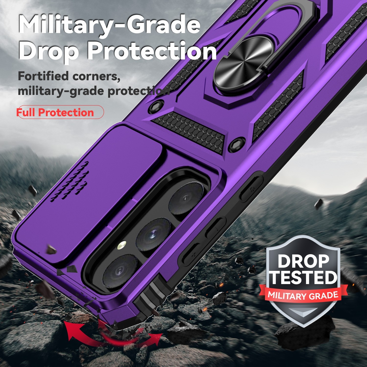 Forcell Samsung Galaxy A55 5G / A35 5G Sliding Camshield Holder Θήκη Σκληρή - Purple