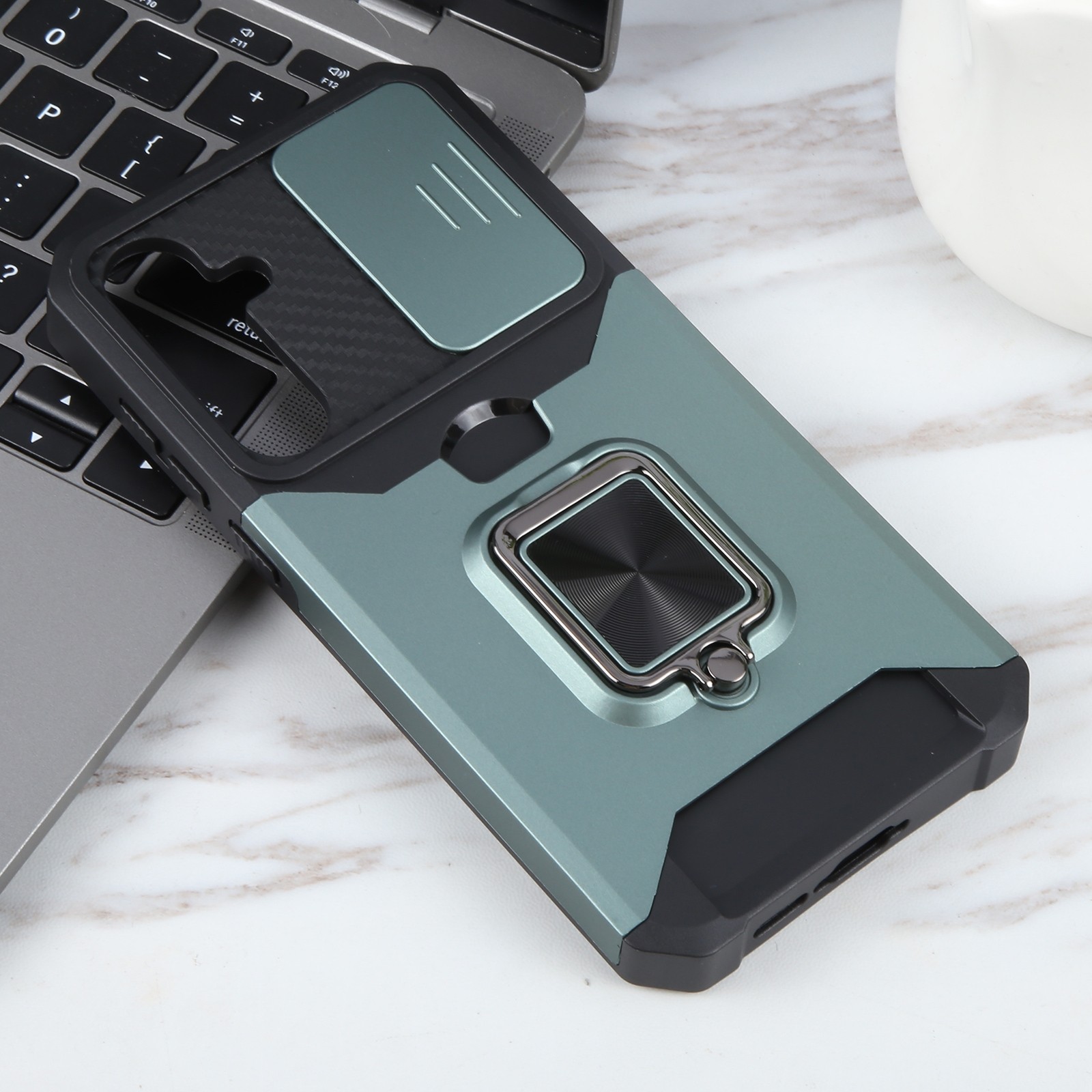 Forcell Samsung Galaxy A55 5G Camera Shield & Stand Θήκη Σκληρή - Green