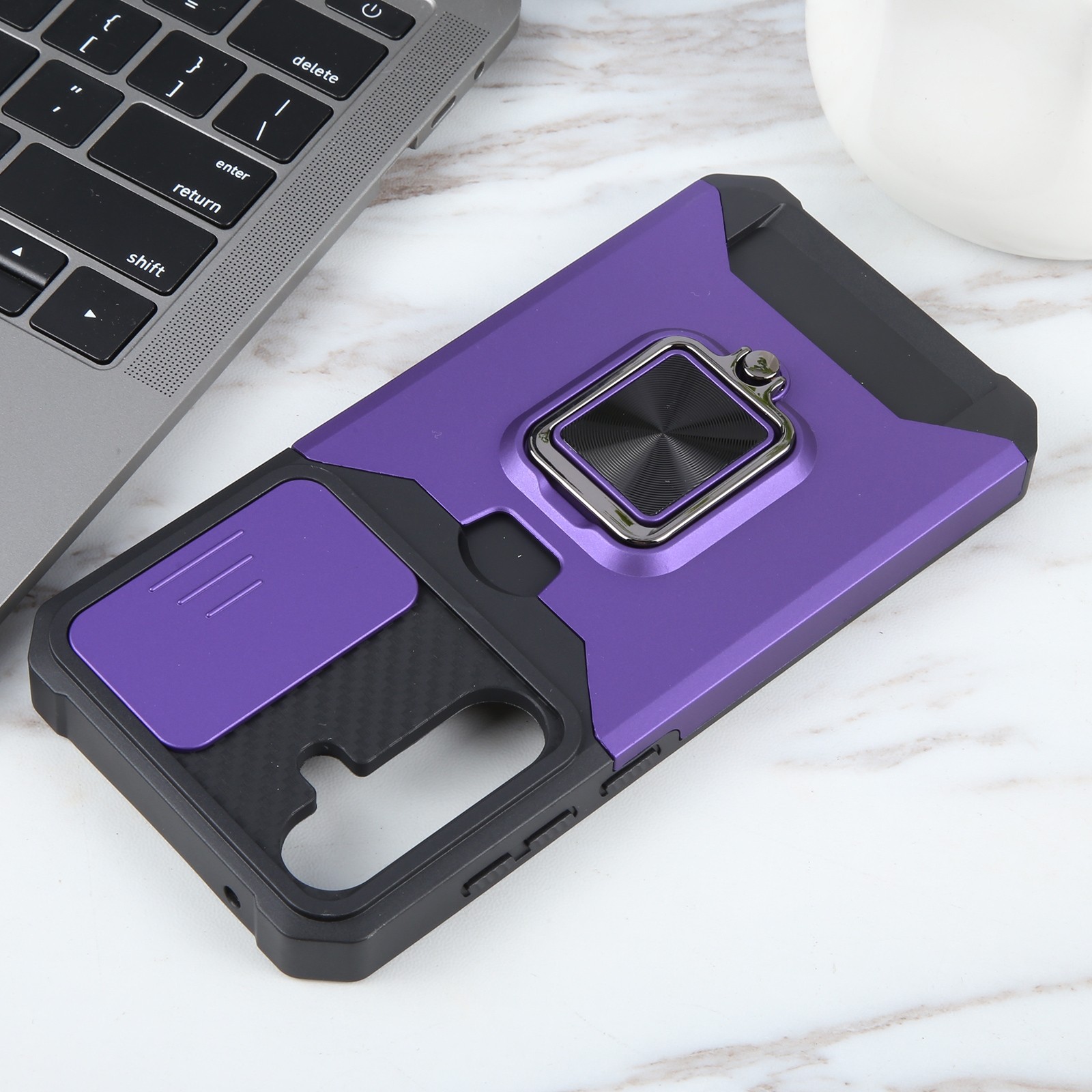 Forcell Samsung Galaxy A55 5G Camera Shield & Stand Θήκη Σκληρή - Purple