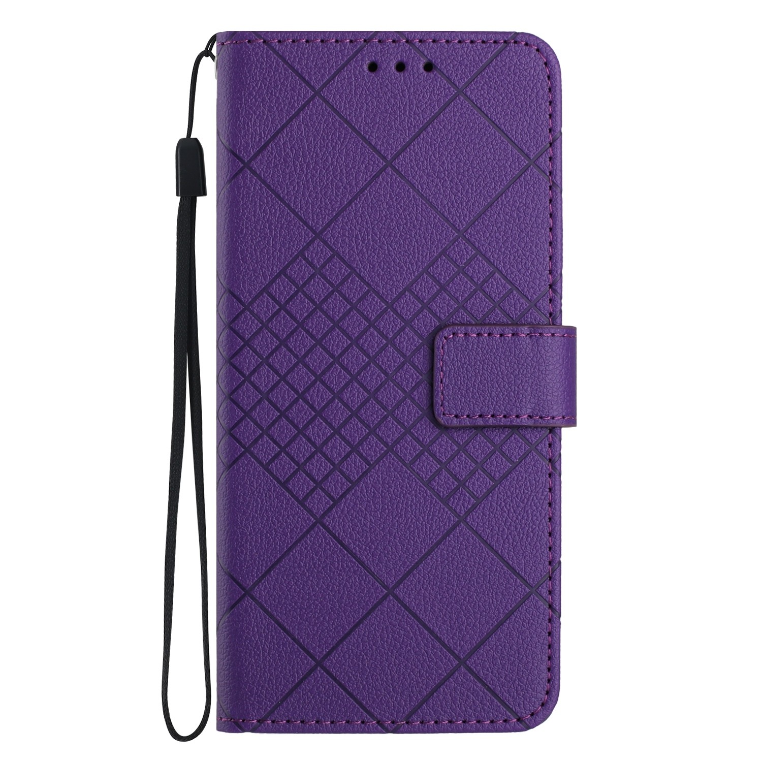 Tel1 Samsung Galaxy A55 5G Rhombic Grid Texture Θήκη Βιβλίο - Purple