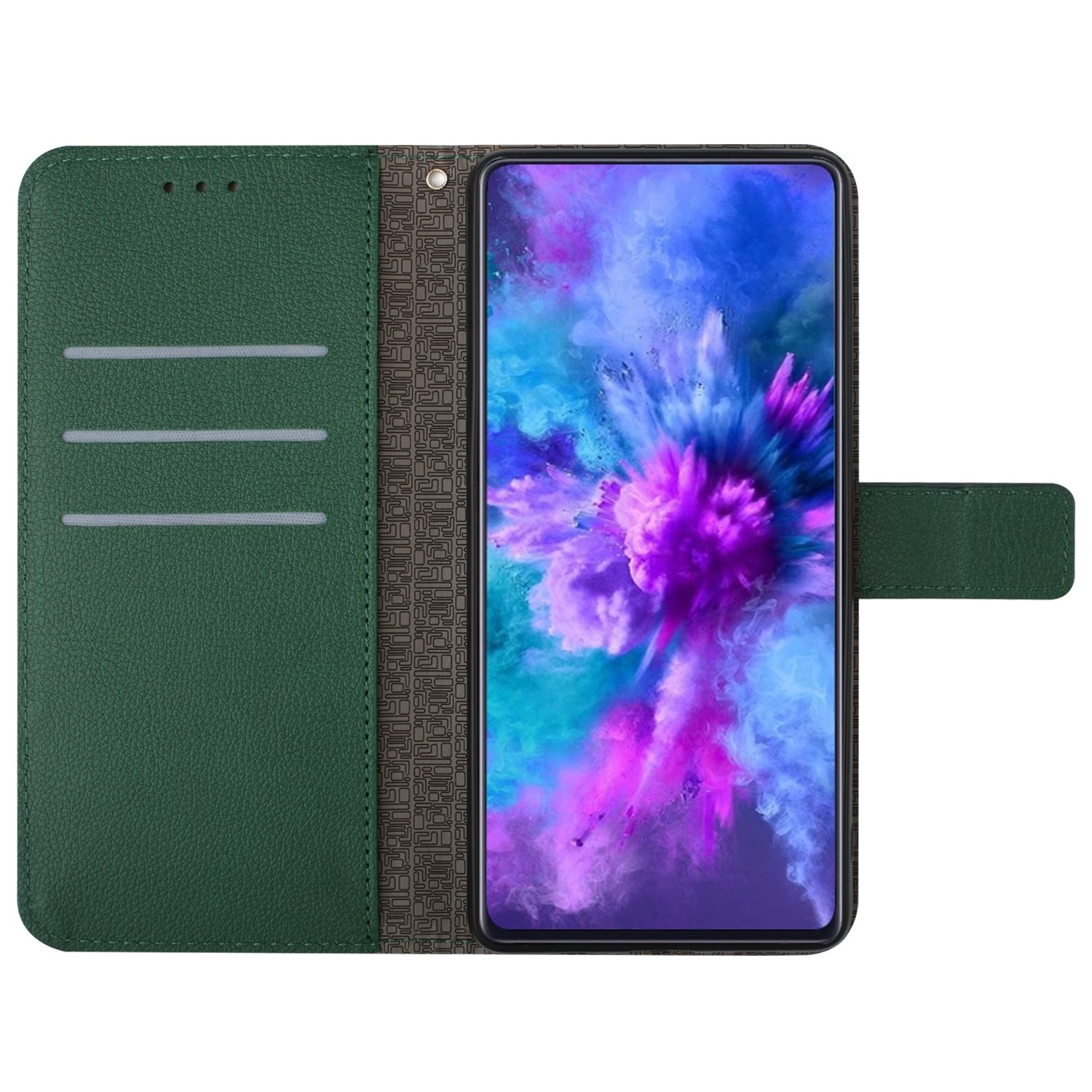 Tel1 Samsung Galaxy A55 5G Rhombic Grid Texture Θήκη Βιβλίο - Green