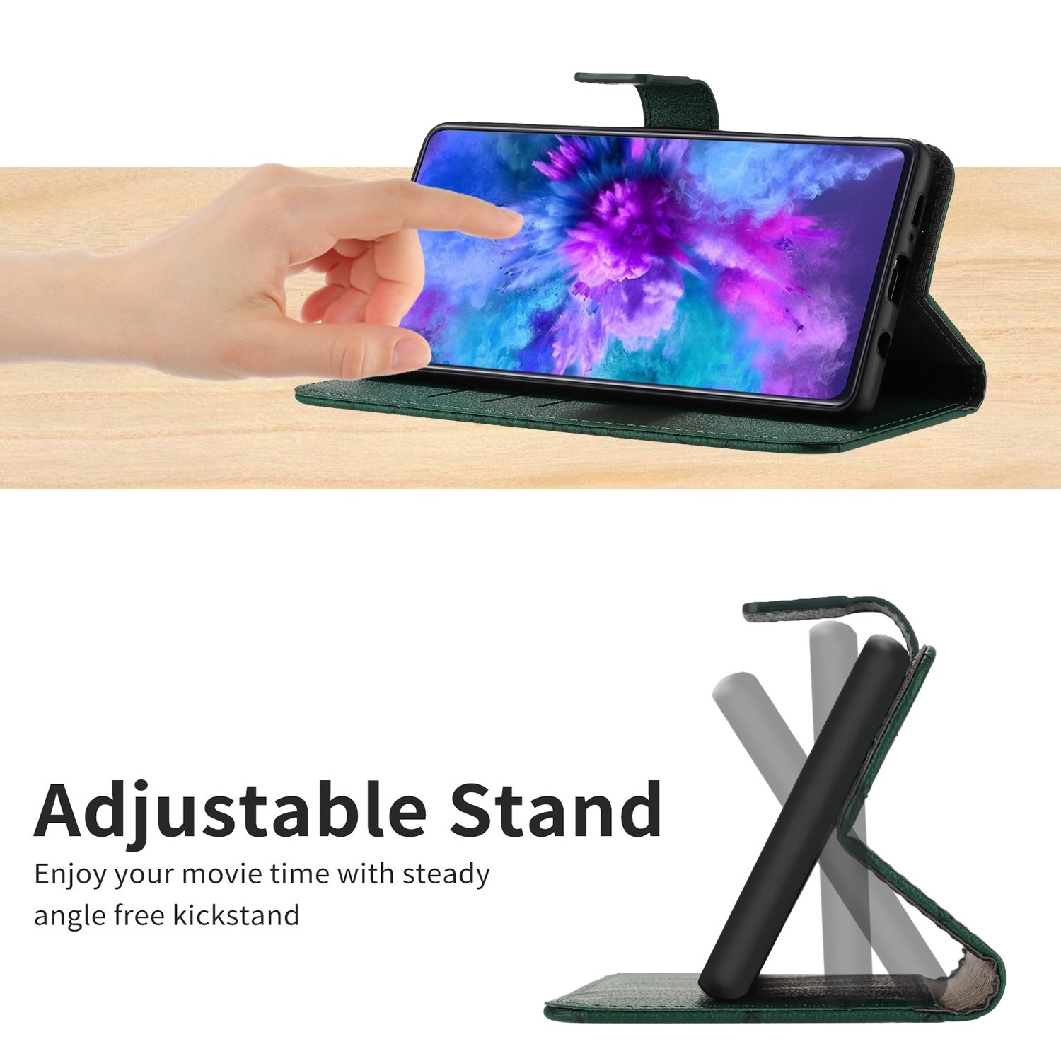 Tel1 Samsung Galaxy A54 5G Rhombic Grid Texture Θήκη Βιβλίο - Green