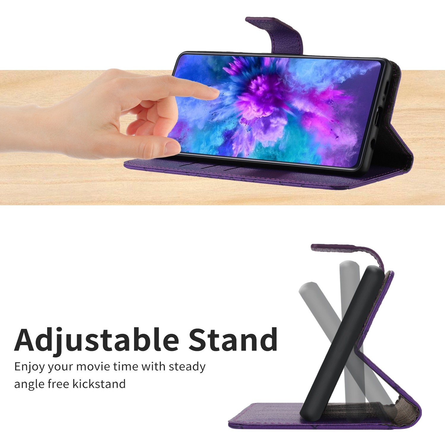 Tel1 Samsung Galaxy A54 5G Rhombic Grid Texture Θήκη Βιβλίο - Purple