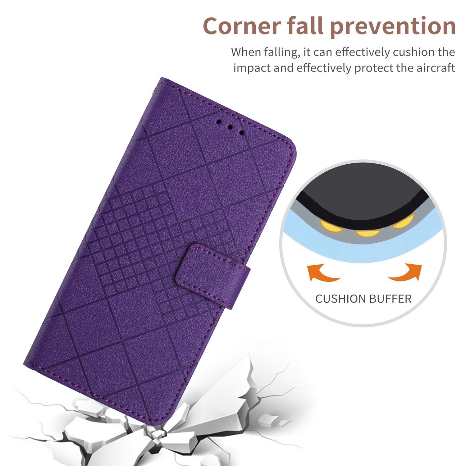 Tel1 Samsung Galaxy A54 5G Rhombic Grid Texture Θήκη Βιβλίο - Purple