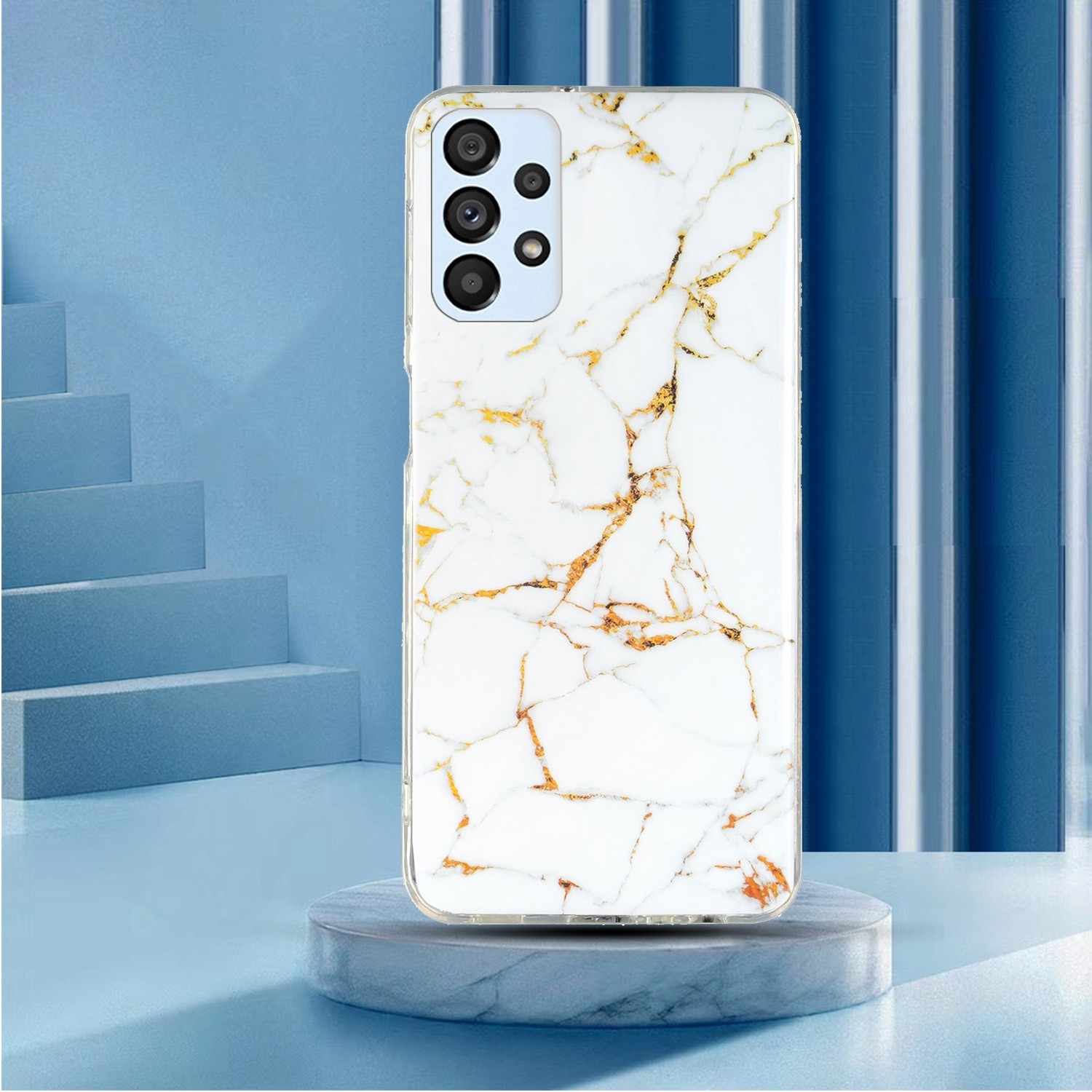 Forcell Samsung Galaxy A53 5G Marble Pattern Θήκη Σκληρή - White