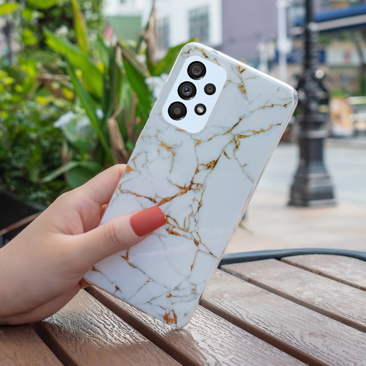 Forcell Samsung Galaxy A53 5G Marble Pattern Θήκη Σκληρή - White