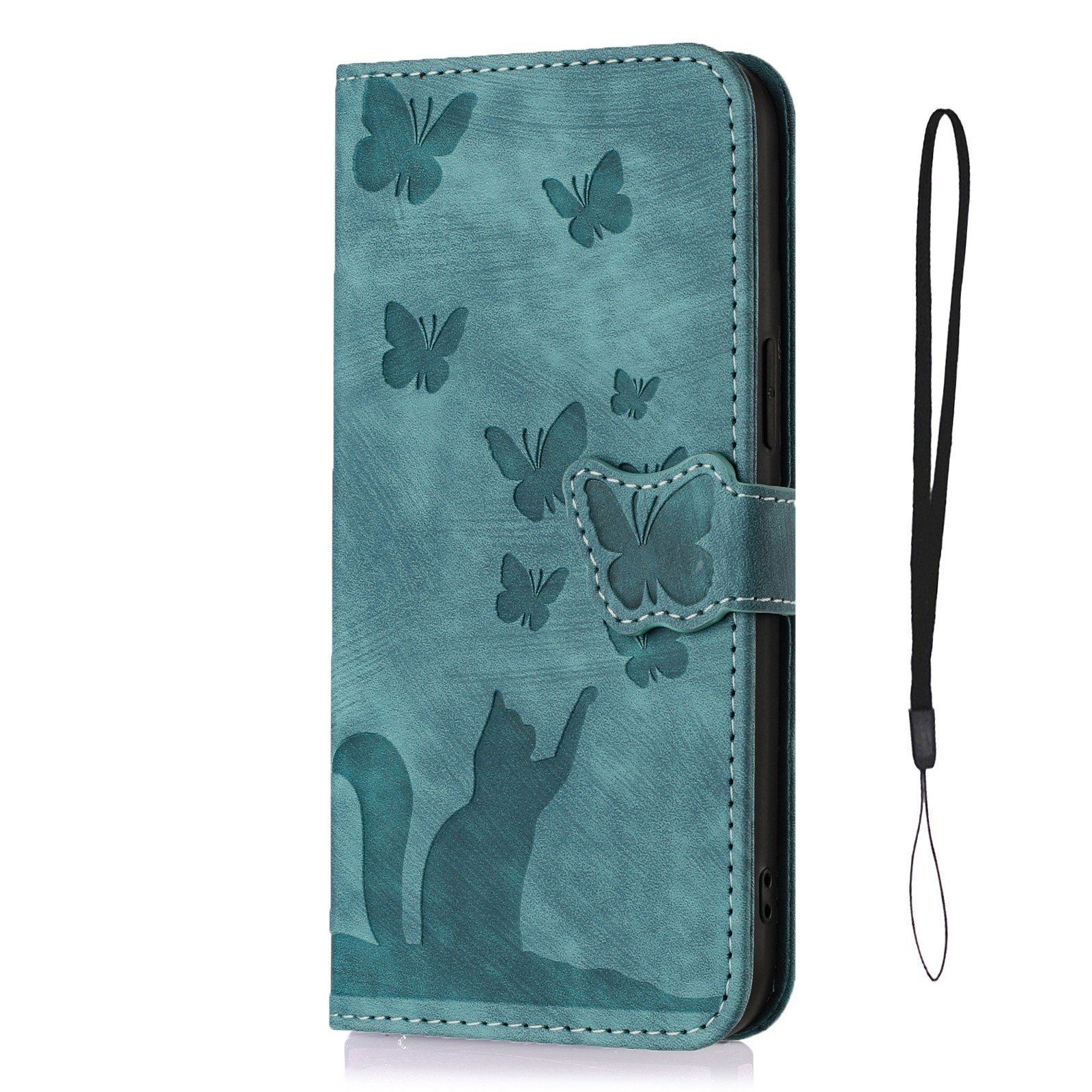Tel1 Samsung Galaxy A54 5G Butterfly Cat Embossed Θήκη Βιβλίο - Blue