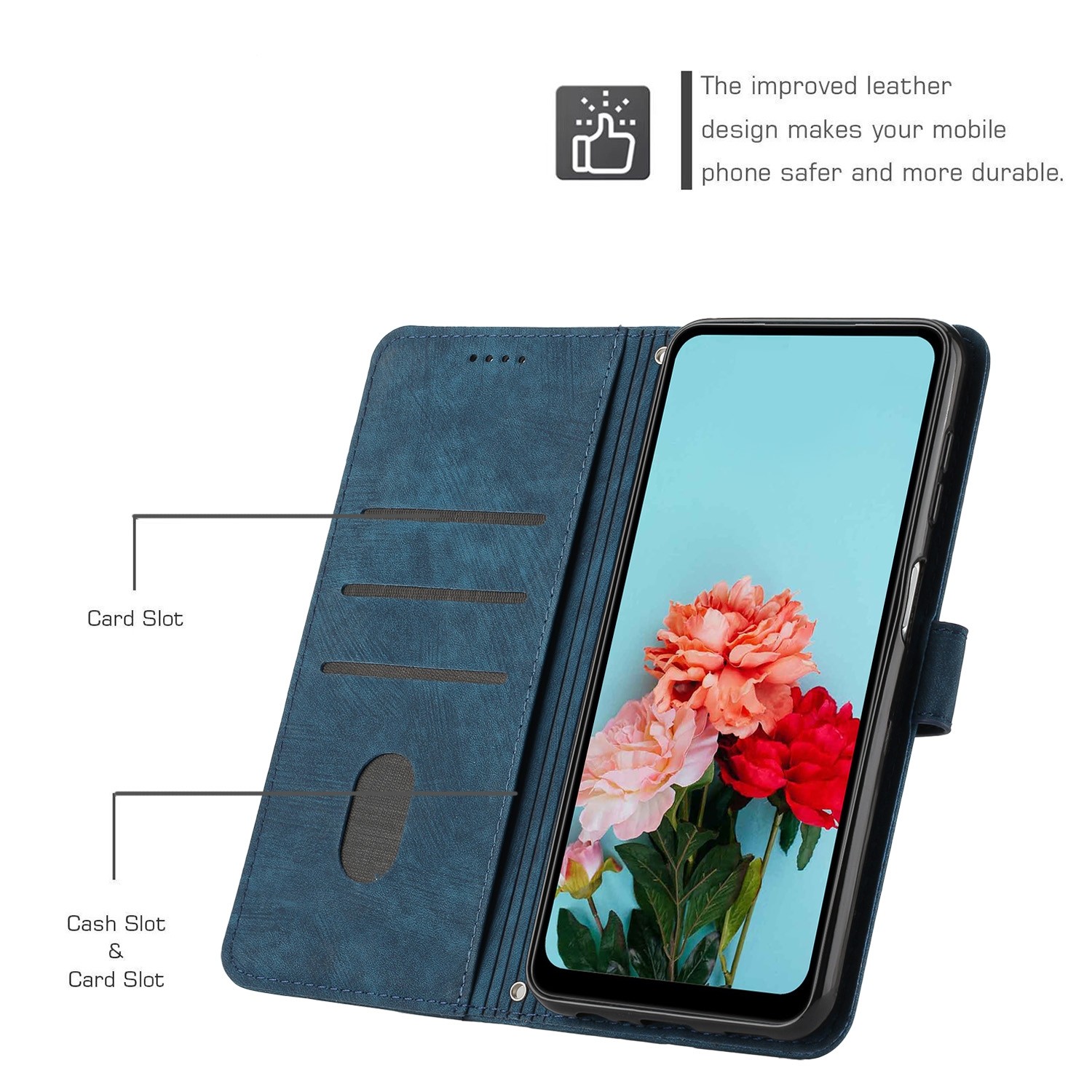 Tel1 Samsung Galaxy A53 5G Skin Feel Stripe Pattern Θήκη Βιβλίο - Blue