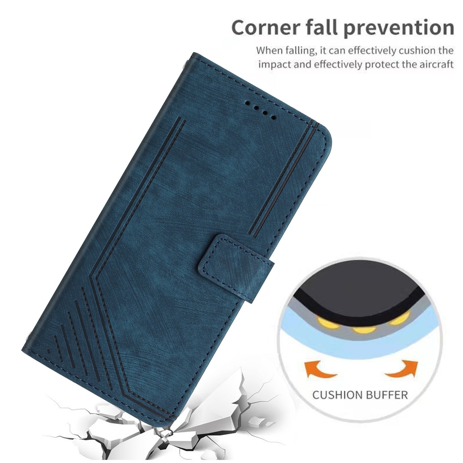 Tel1 Samsung Galaxy A53 5G Skin Feel Stripe Pattern Θήκη Βιβλίο - Blue