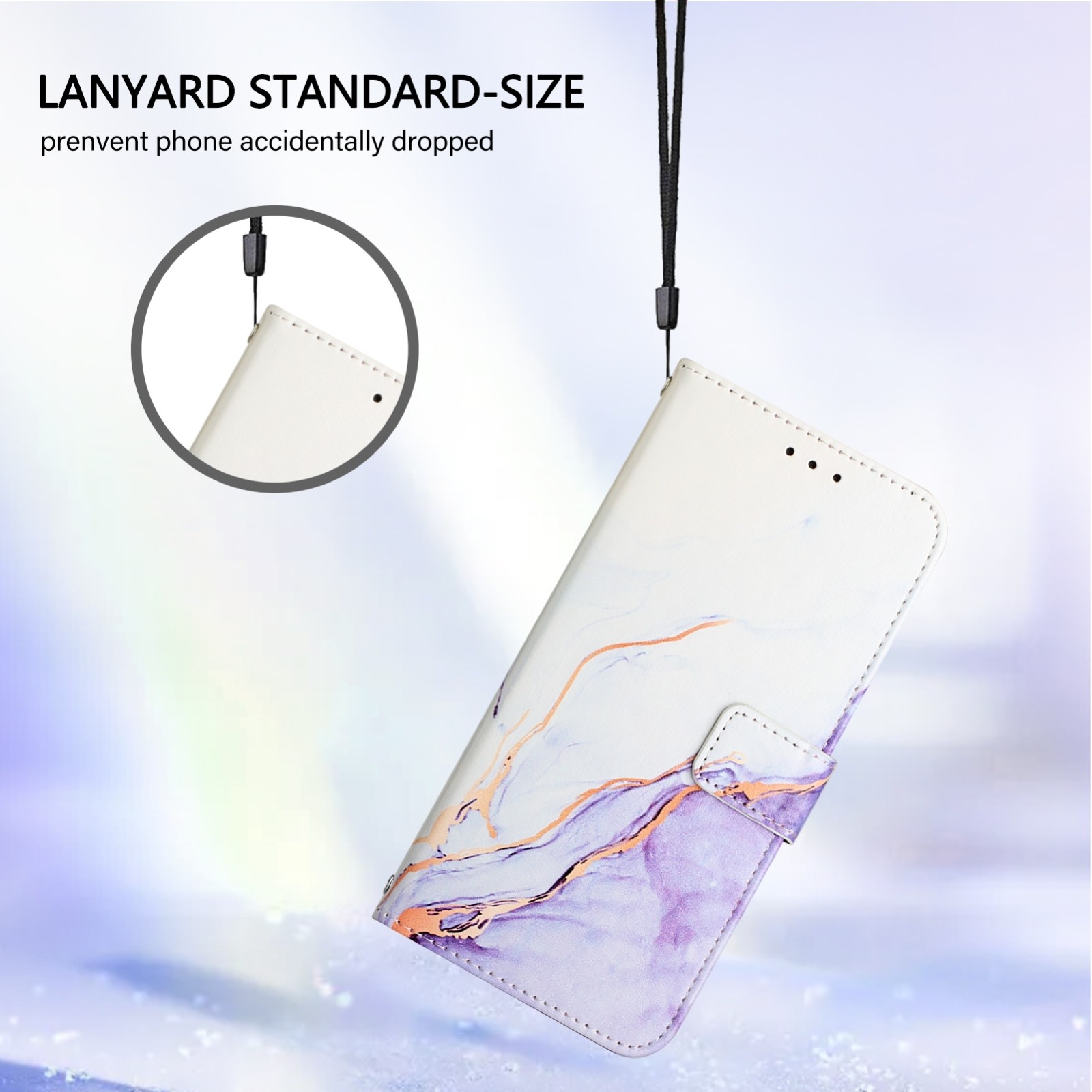 Tel1 TCL 306 / 305 / 30 SE / 30 E Marble Pattern Θήκη Βιβλίο - Purple