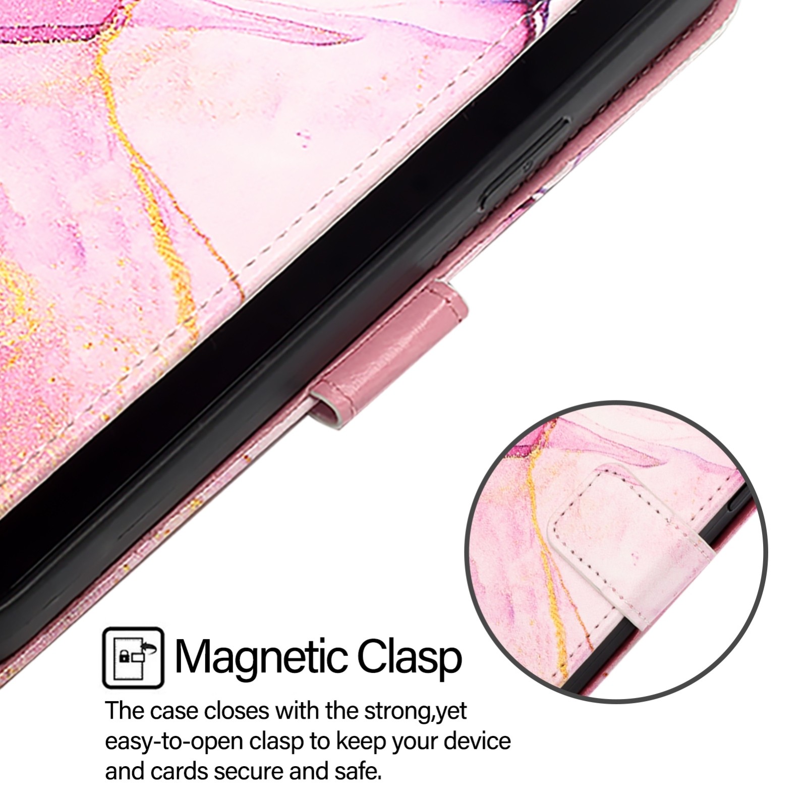 Tel1 TCL 306 / 305 / 30 SE / 30 E Marble Pattern Θήκη Βιβλίο - Pink