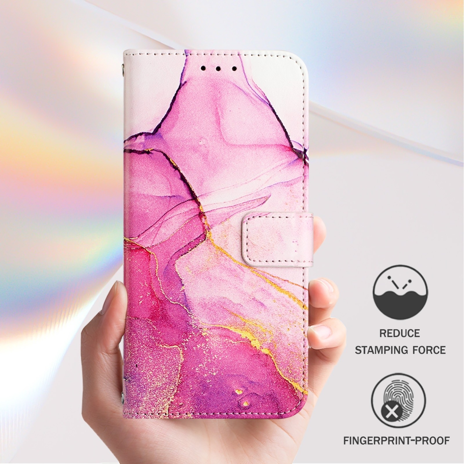 Tel1 TCL 306 / 305 / 30 SE / 30 E Marble Pattern Θήκη Βιβλίο - Pink