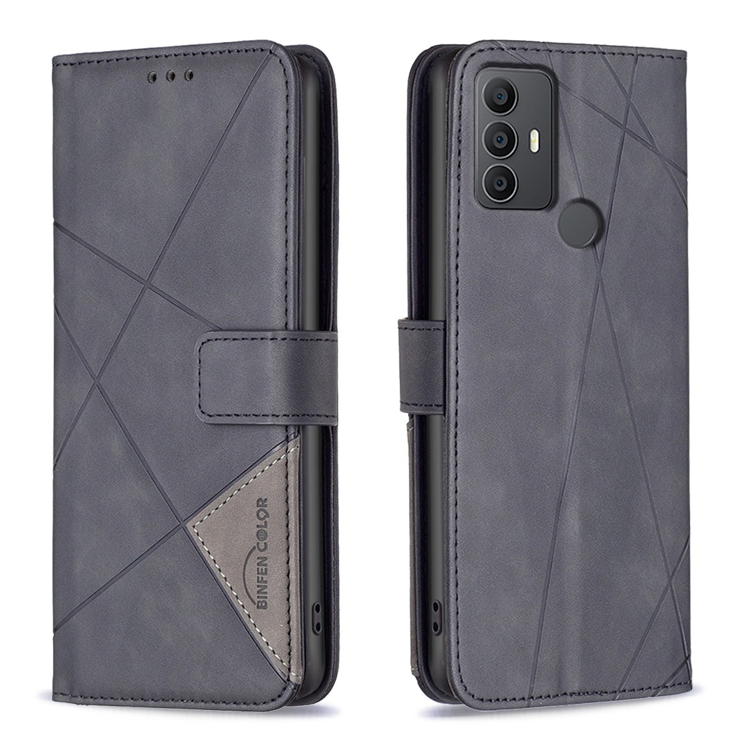 Tel1 TCL 306 / 305 / 30 SE / 30 E Magnetic Buckle Rhombus Θήκη Βιβλίο - Black