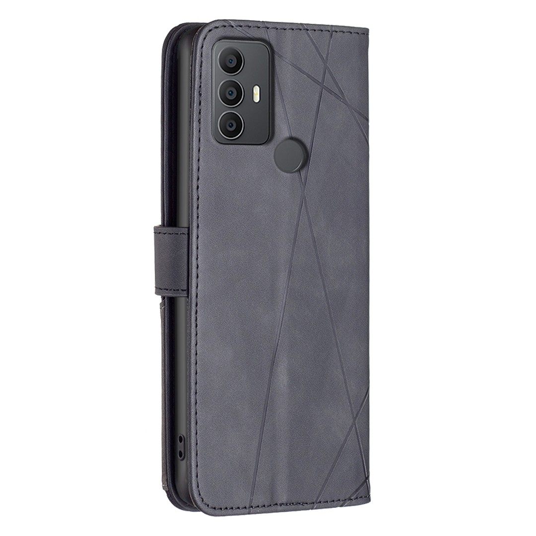 Tel1 TCL 306 / 305 / 30 SE / 30 E Magnetic Buckle Rhombus Θήκη Βιβλίο - Black