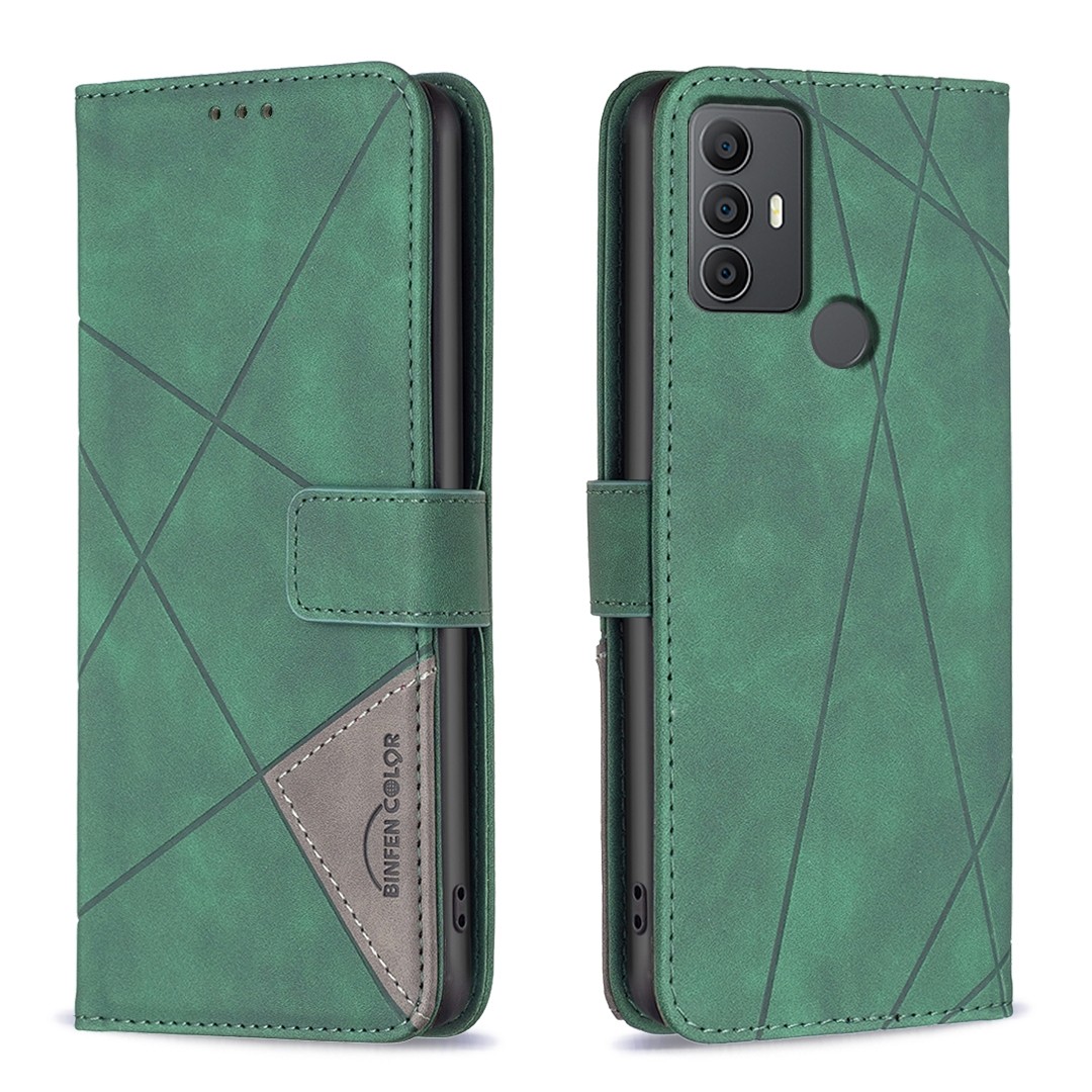 Binfen Color TCL 306 / 305 / 30 SE / 30 E Magnetic Buckle Rhombus Θήκη Βιβλίο - Green