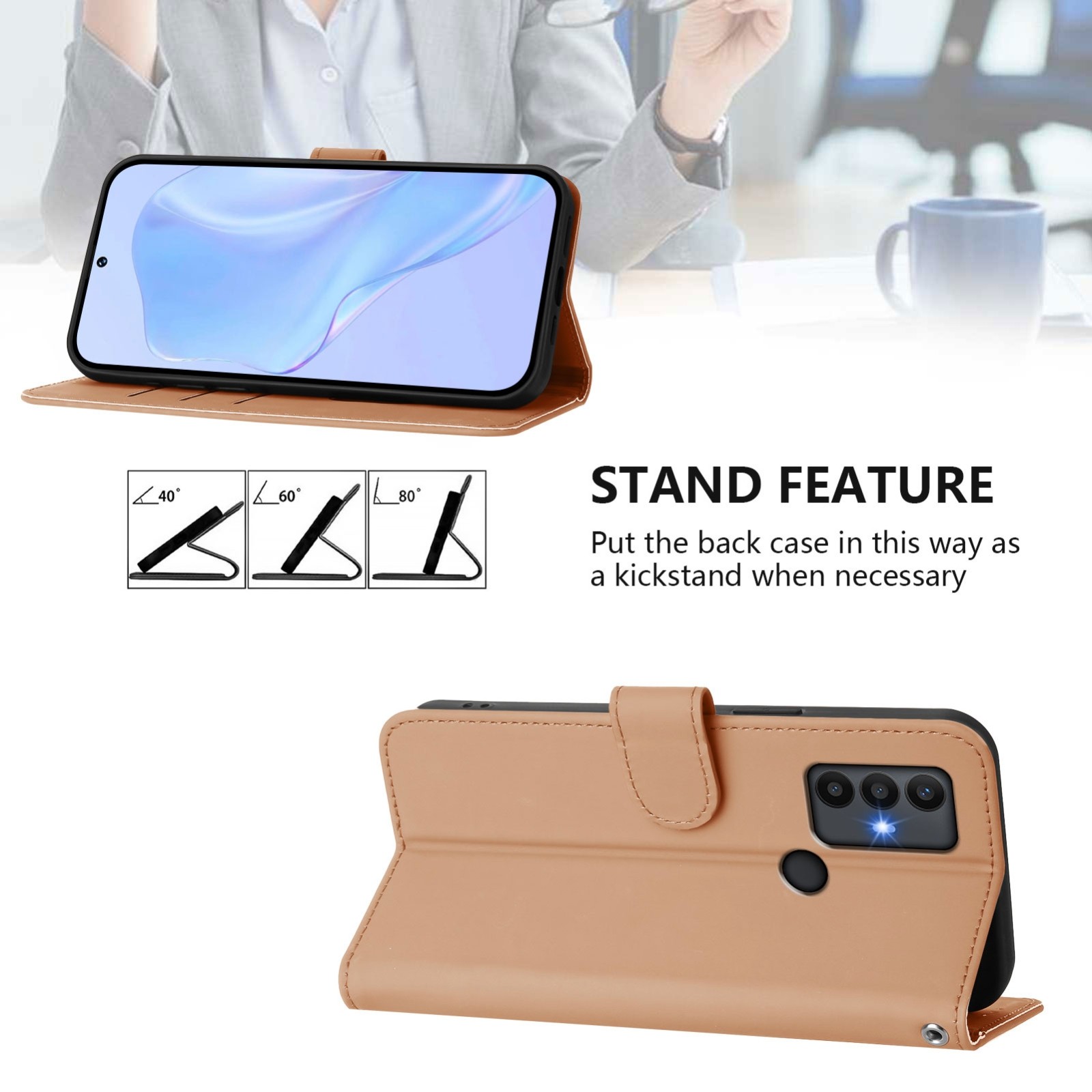 Tel1 TCL 306 / 305 / 30 SE / 30 E Skin Feel Solid Color Θήκη Βιβλίο - Nude