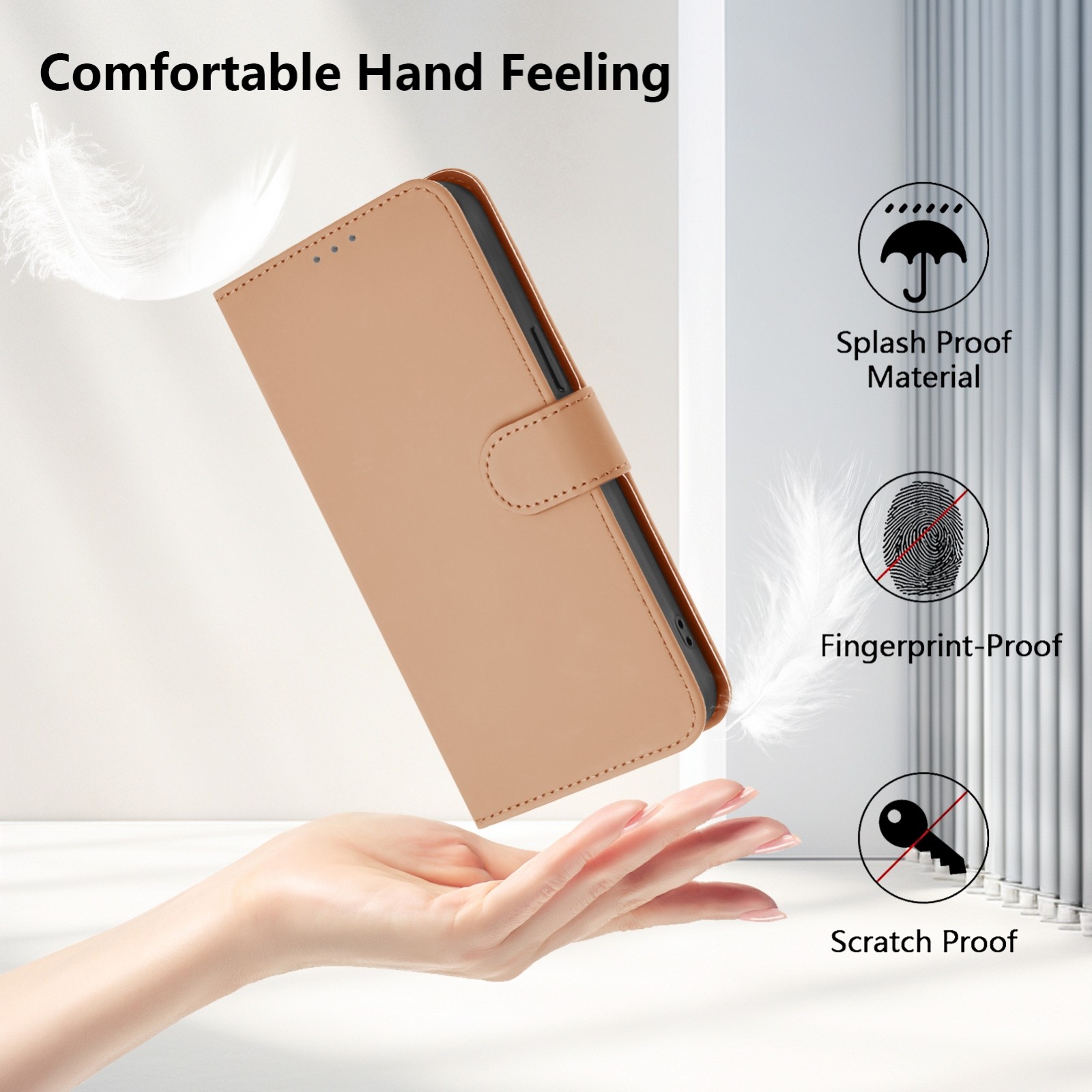 Tel1 TCL 306 / 305 / 30 SE / 30 E Skin Feel Solid Color Θήκη Βιβλίο - Nude