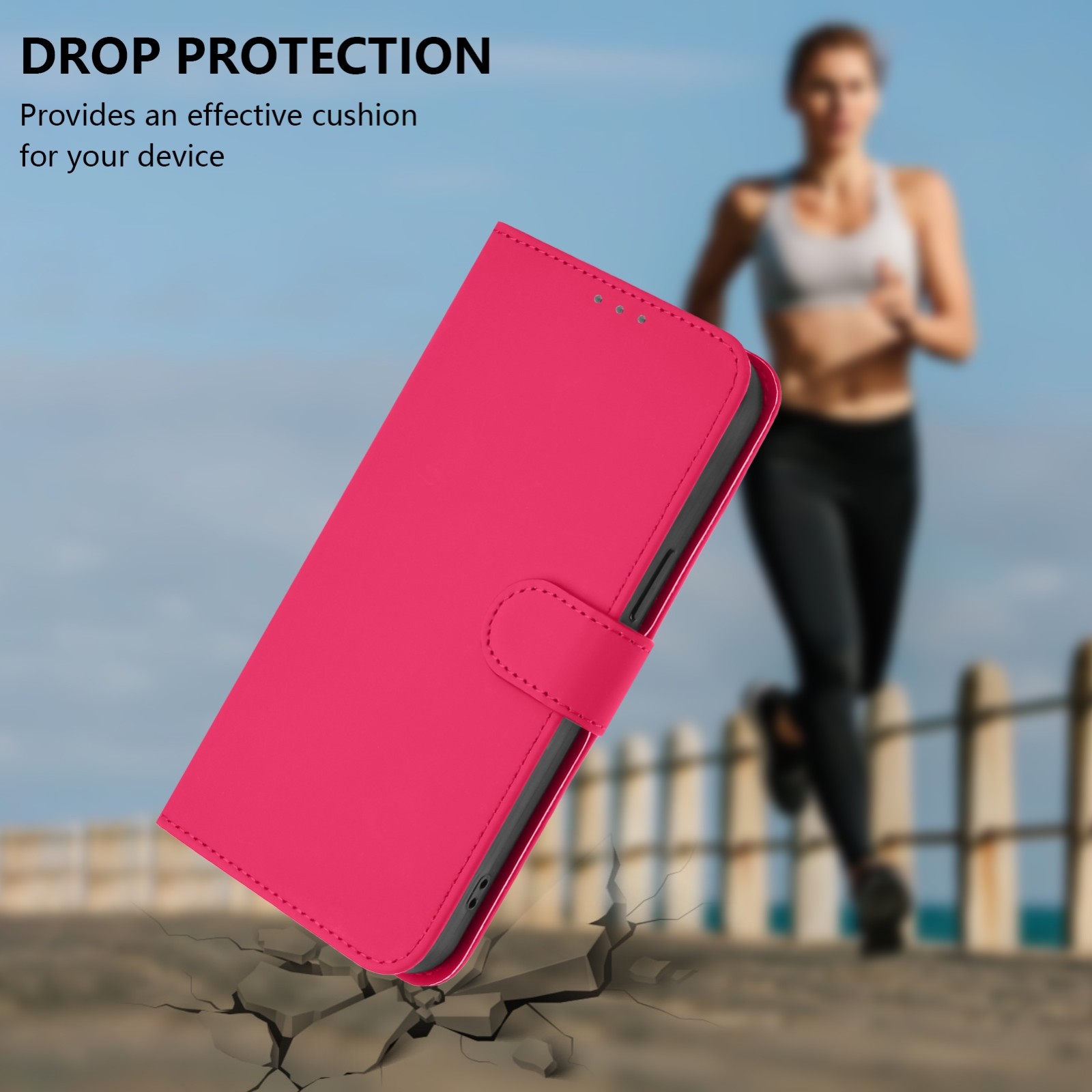 Tel1 TCL 306 / 305 / 30 SE / 30 E Skin Feel Solid Color Θήκη Βιβλίο - Rose Red
