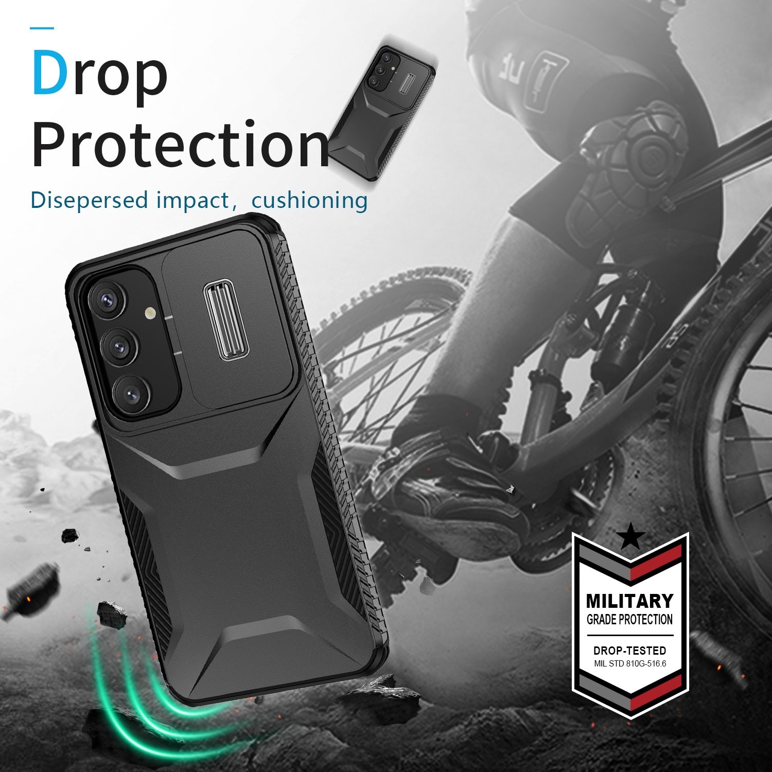 Forcell Samsung Galaxy S24 5G / S25 5G Sliding Camshield Θήκη Σκληρή - Black