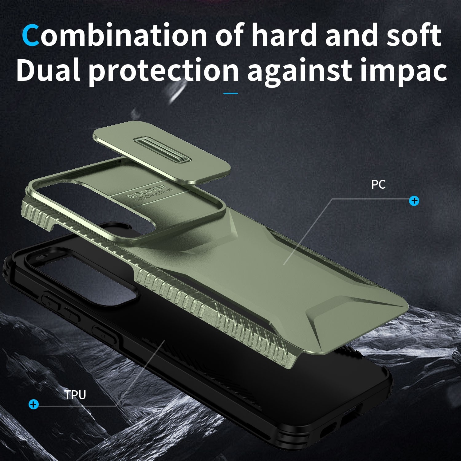 Forcell Samsung Galaxy S24 5G / S25 5G Sliding Camshield Θήκη Σκληρή - Green