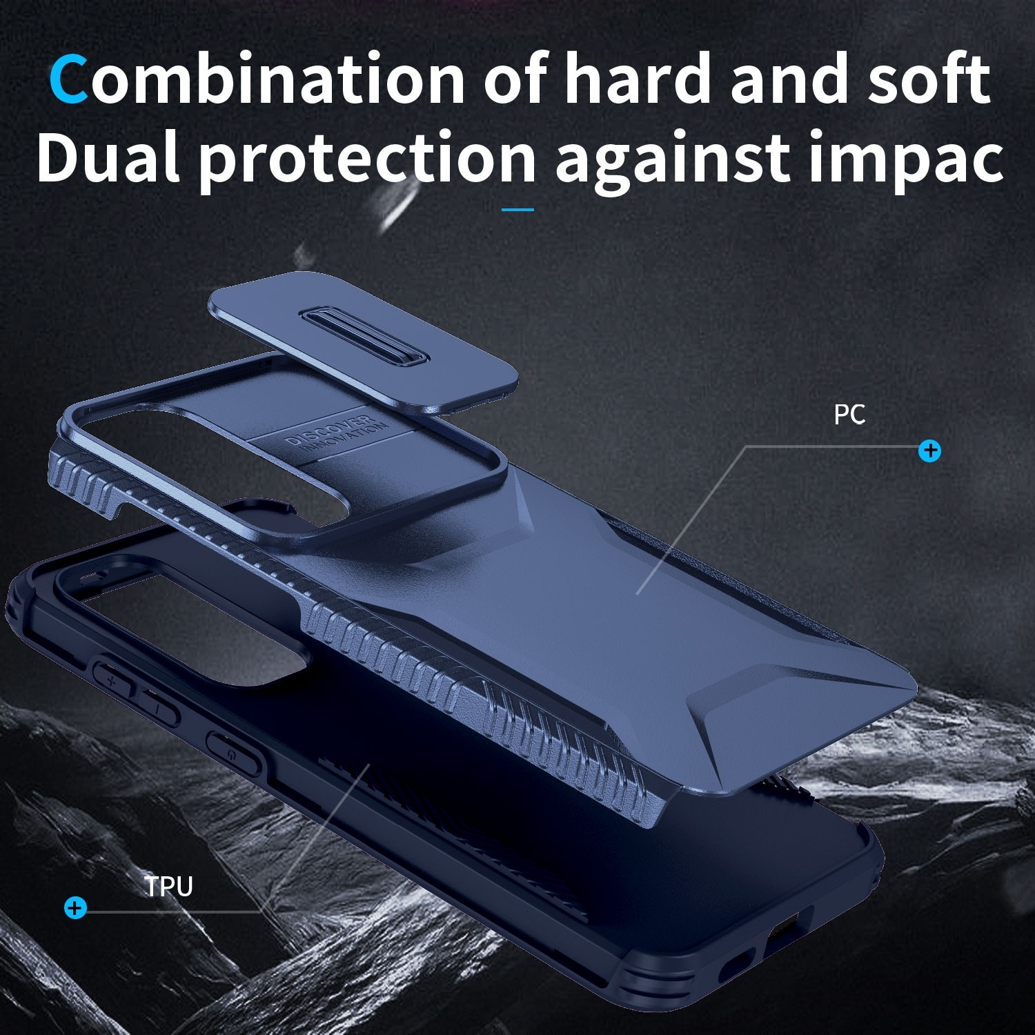 Forcell Samsung Galaxy S24 5G / S25 5G Sliding Camshield Θήκη Σκληρή - Blue