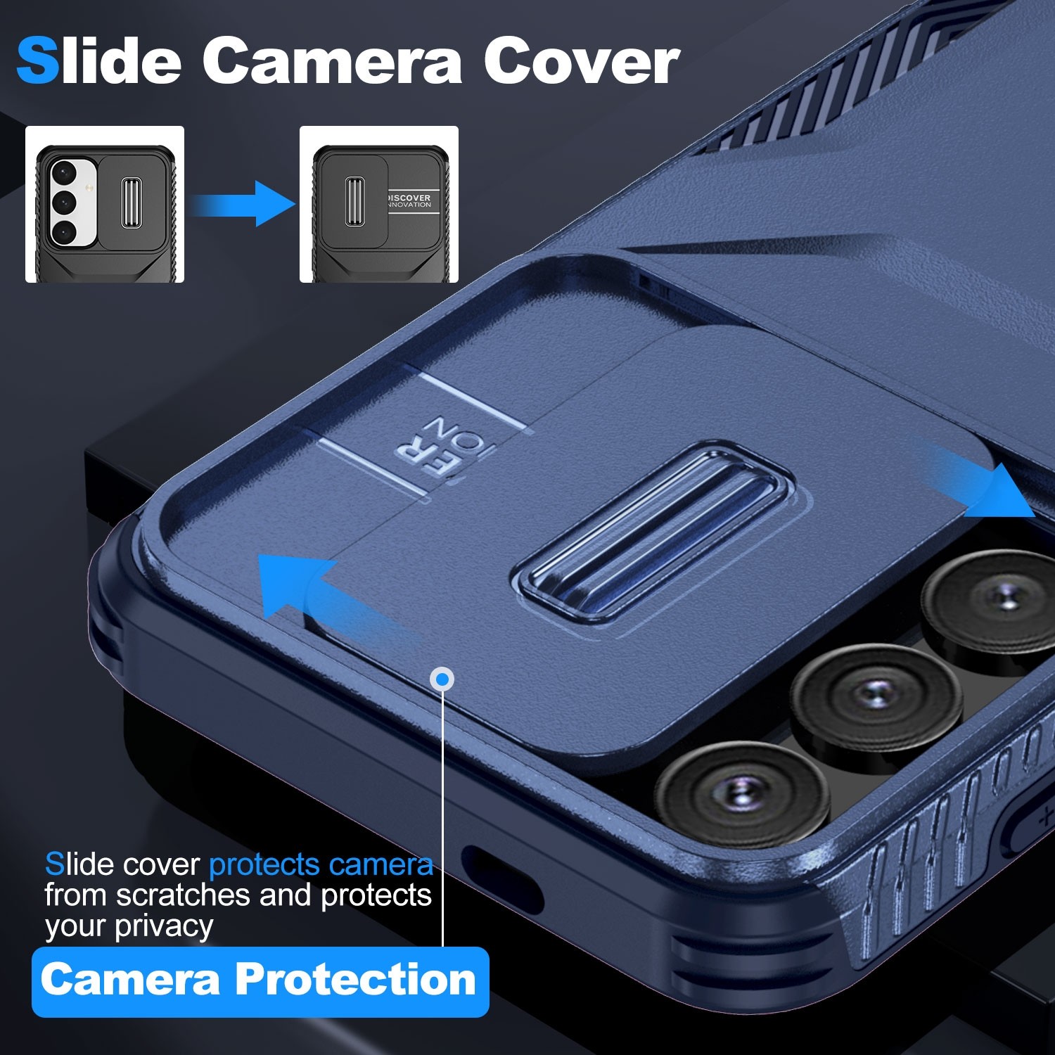 Forcell Samsung Galaxy S24 Plus 5G / S25 Plus 5G Sliding Camshield Θήκη Σκληρή - Blue