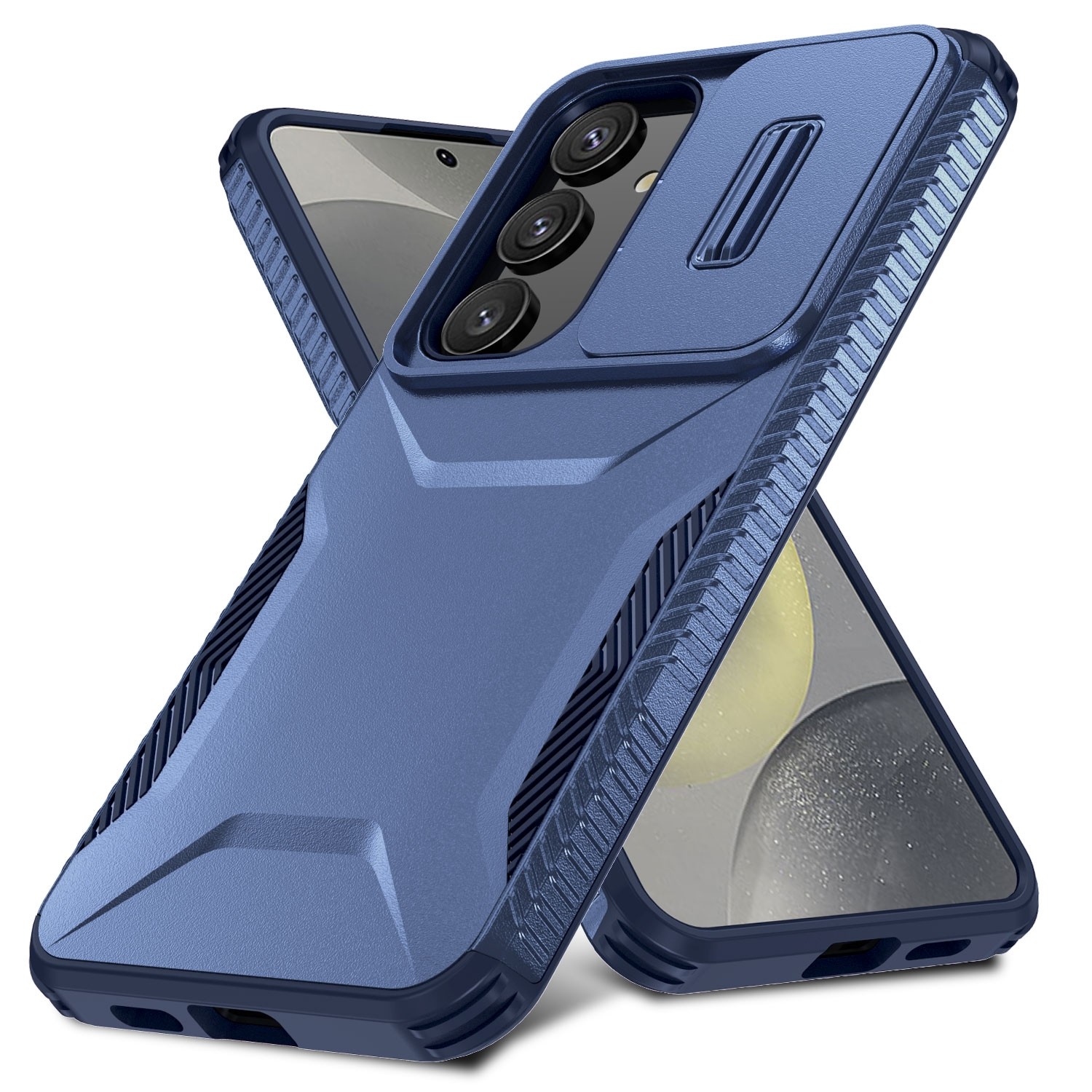 Forcell Samsung Galaxy S24 Plus 5G / S25 Plus 5G Sliding Camshield Θήκη Σκληρή - Blue