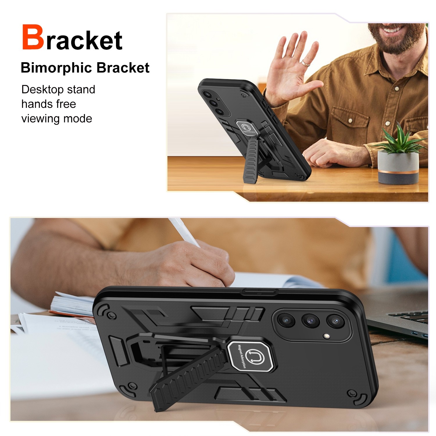 Forcell Samsung Galaxy S24 5G Shockproof Holder Θήκη Σκληρή - Black