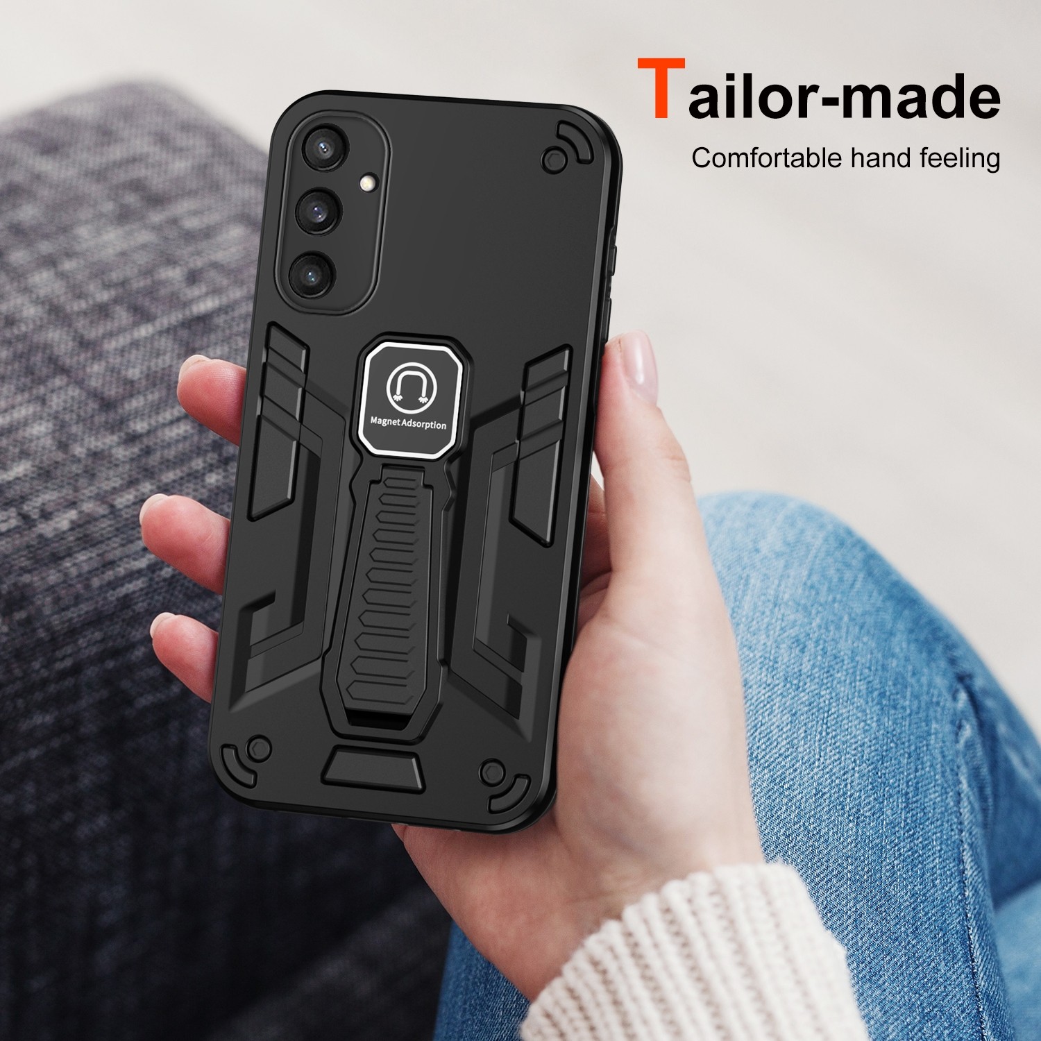 Forcell Samsung Galaxy S24 5G Shockproof Holder Θήκη Σκληρή - Black