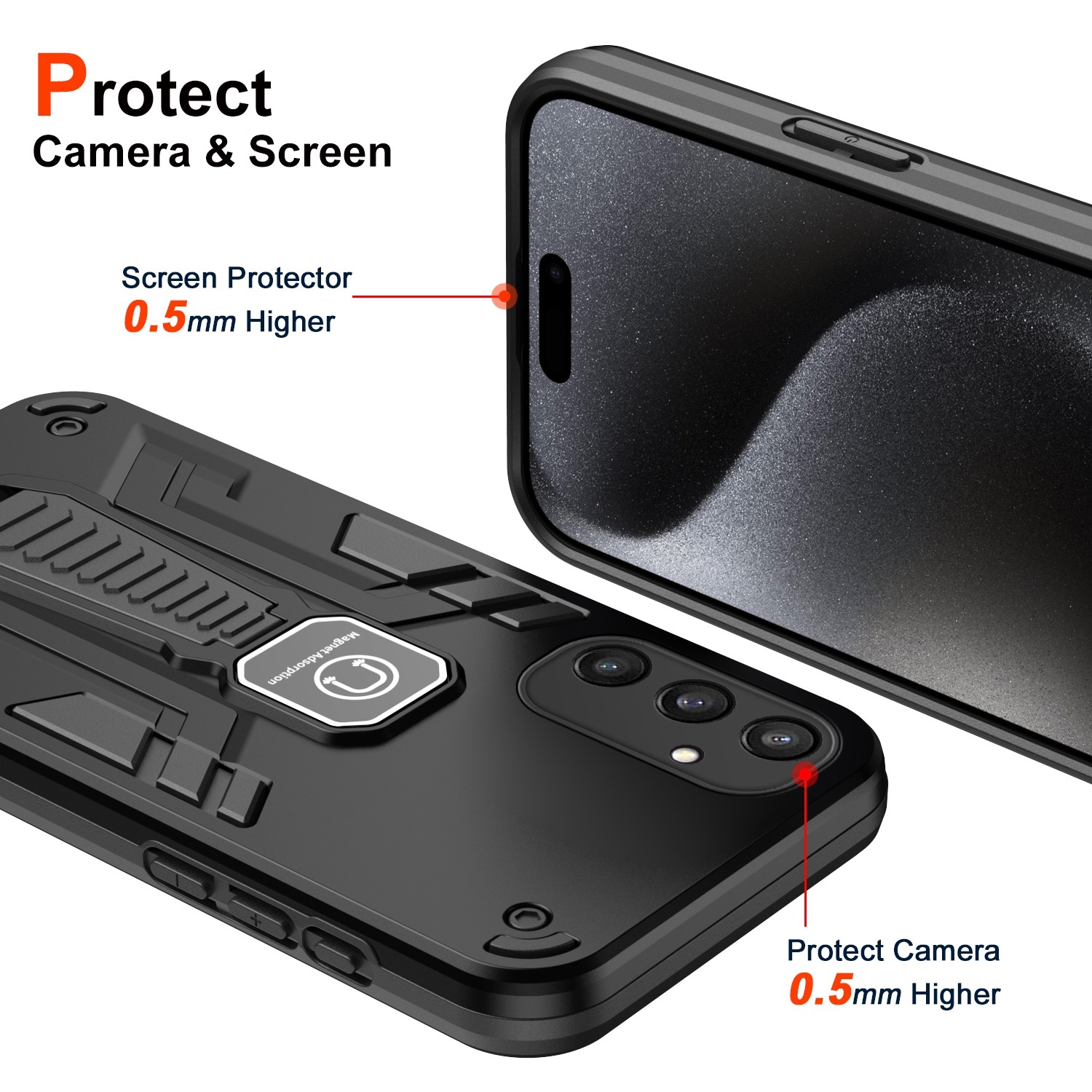 Forcell Samsung Galaxy S24 Plus 5G Shockproof Holder Θήκη Σκληρή - Black