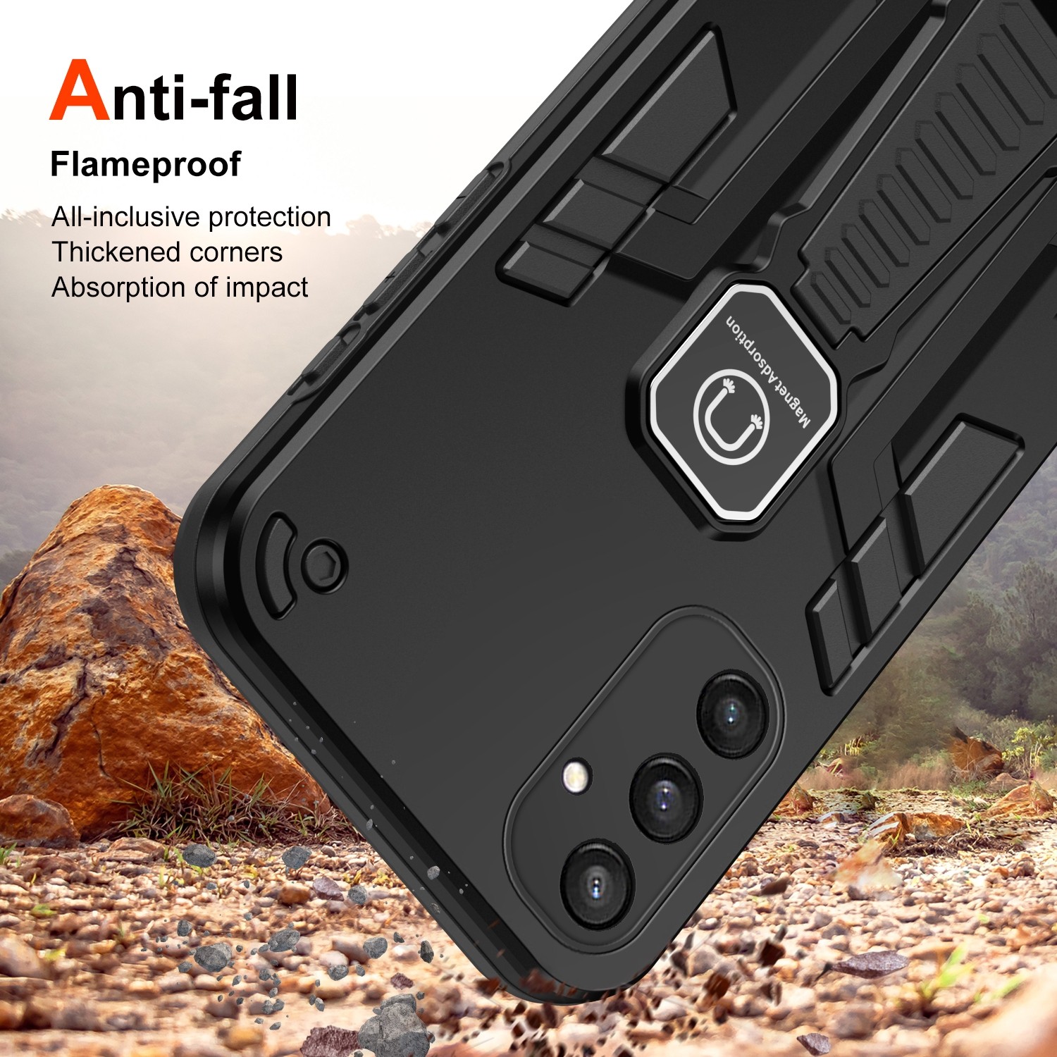 Forcell Samsung Galaxy S24 Plus 5G Shockproof Holder Θήκη Σκληρή - Black