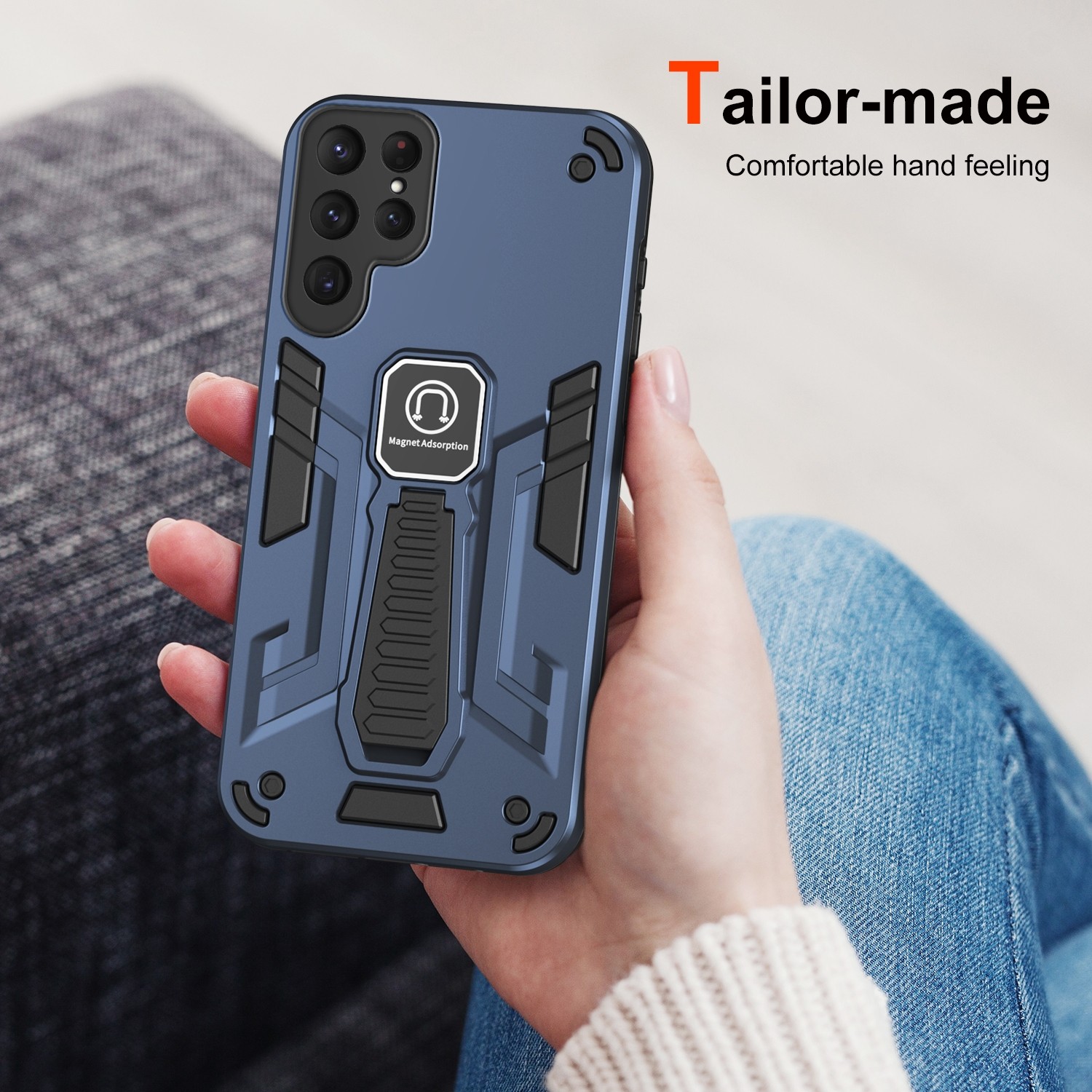 Forcell Samsung Galaxy S24 Ultra 5G Shockproof Holder Θήκη Σκληρή - Blue