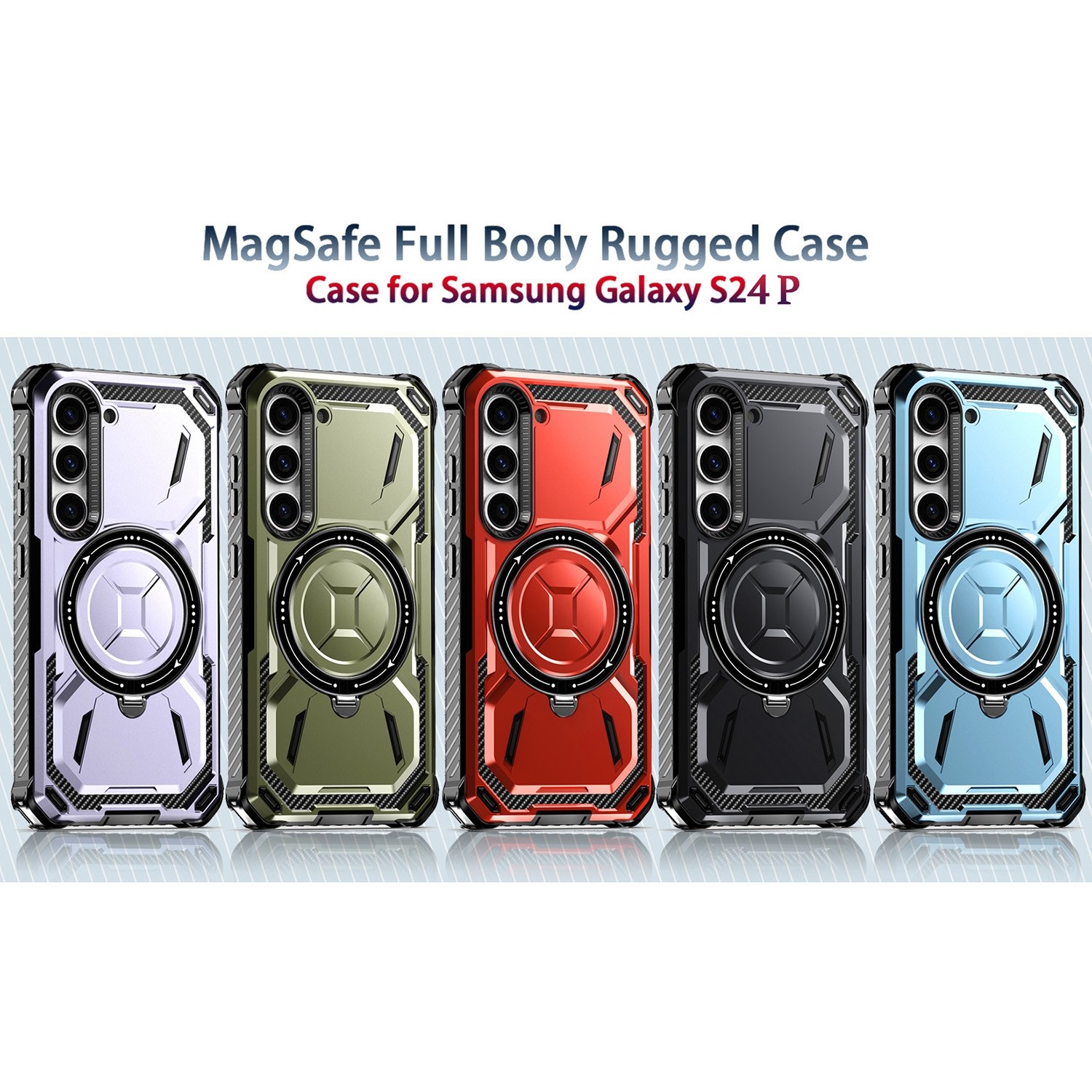 Forcell Samsung Galaxy S24 Plus 5G Armor Series Holder Θήκη Σκληρή - Blue