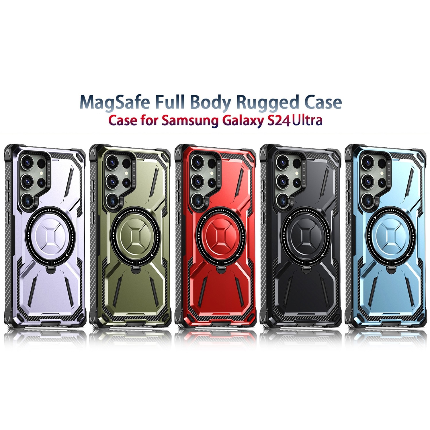 Forcell Samsung Galaxy S24 Ultra 5G Armor Series Holder Θήκη Σκληρή - Black