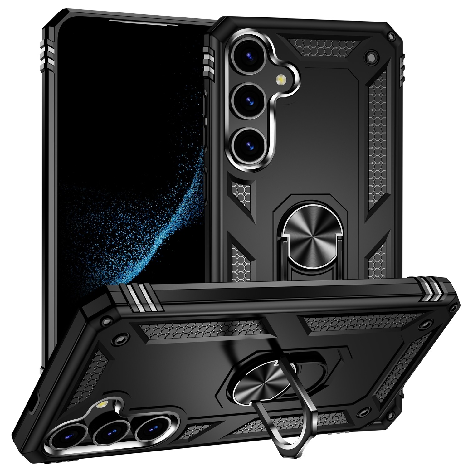 Forcell Samsung Galaxy S24 Plus 5G Shockproof Holder Θήκη Σκληρή - Black