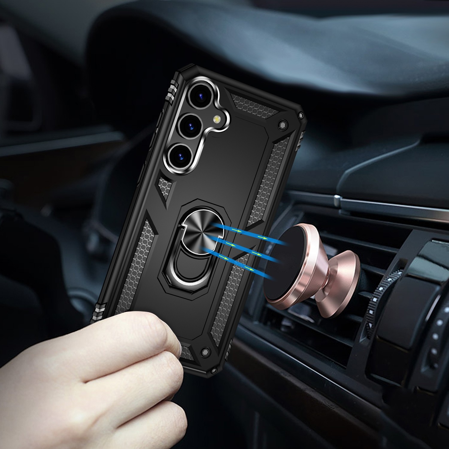 Forcell Samsung Galaxy S24 Plus 5G Shockproof Holder Θήκη Σκληρή - Black