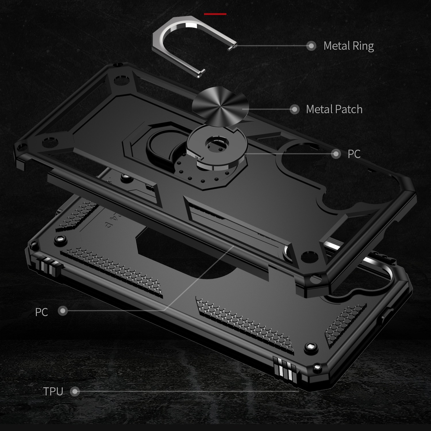Forcell Samsung Galaxy S24 Plus 5G Shockproof Holder Θήκη Σκληρή - Black