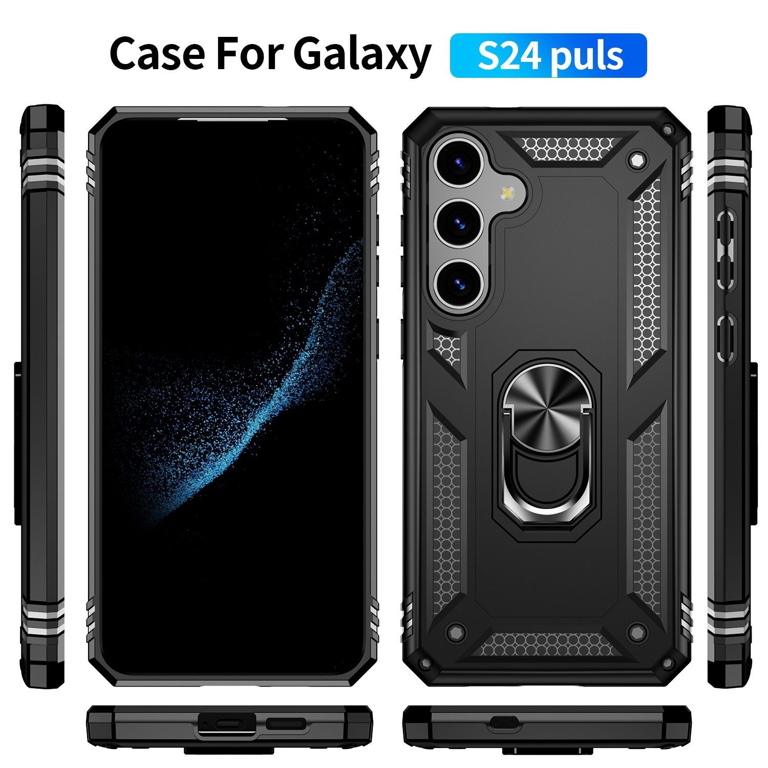 Forcell Samsung Galaxy S24 Plus 5G Shockproof Holder Θήκη Σκληρή - Black